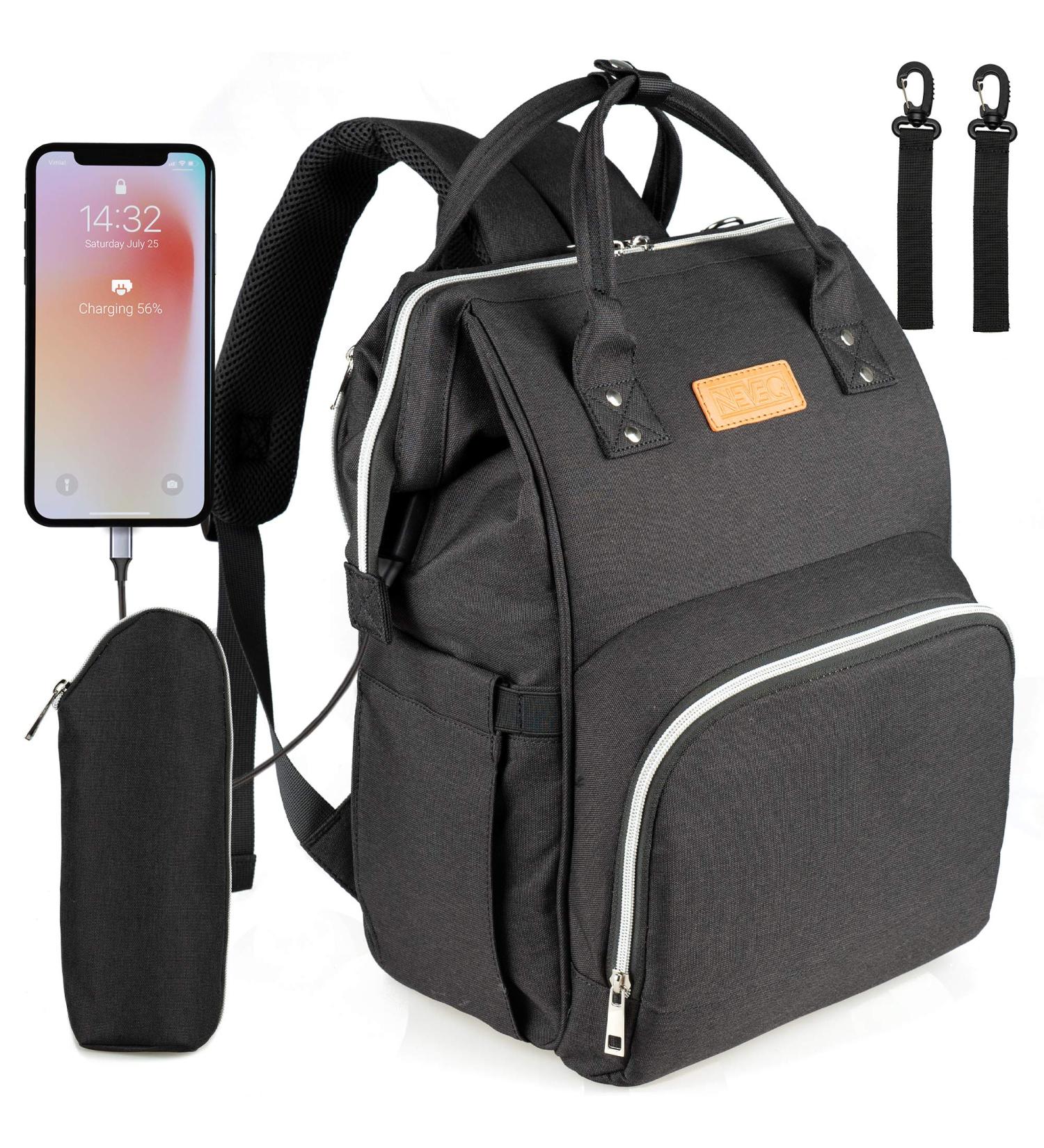 NEVEQ Babilation Wicking Pack - Large Capacity Multi-Compartment Waterproof Travel Diaper Backpack with Fan & Flasher - Perfect for International Shipping - Buy Online on GoSupps.com