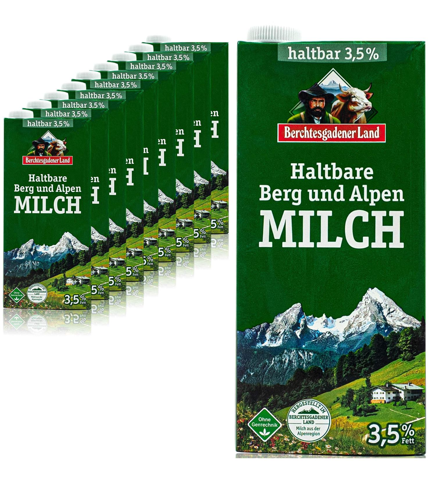 Buy Berchtesgadener Land 10-Pack H-Enforcement Milk 3.5% - Durable Mountain Farmer's Milk (1L) - Premium Quality Alpine Milk - International Shipping Available - Buy Online on GoSupps.com