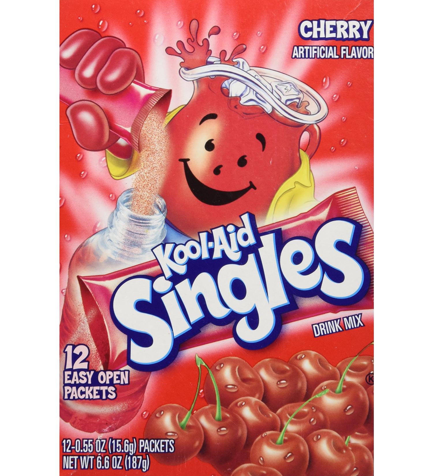 Kool-Aid Singles Cherry 12-Count Packets for 16.9 oz Bottles - 0.55 oz Pack of 12 - Buy Online on GoSupps.com