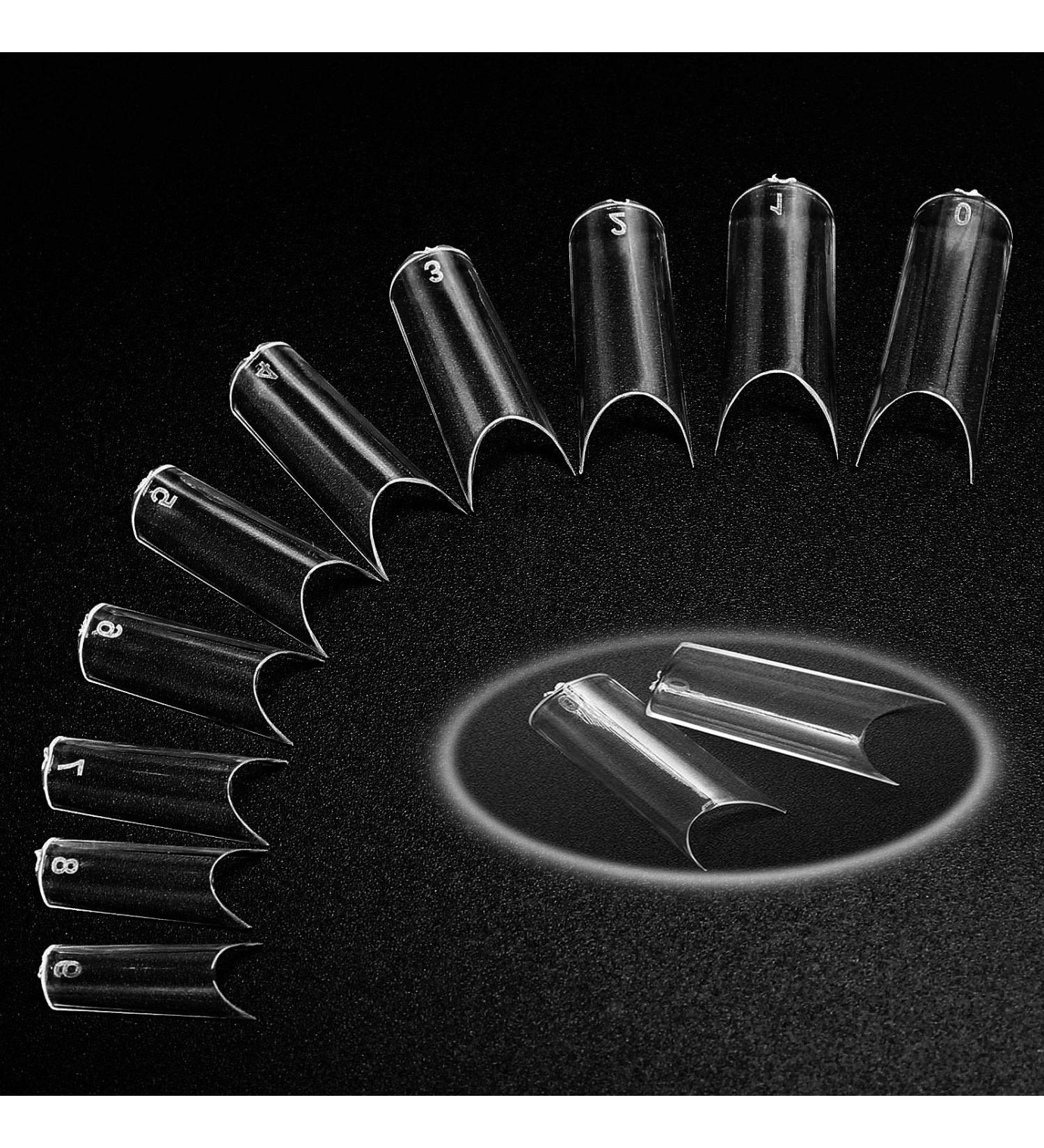 500 Pcs Clear False Half White Nail Tips - Acrylic Fake Nails DIY Nail Art Kit - 10 Sizes - Buy Online on GoSupps.com