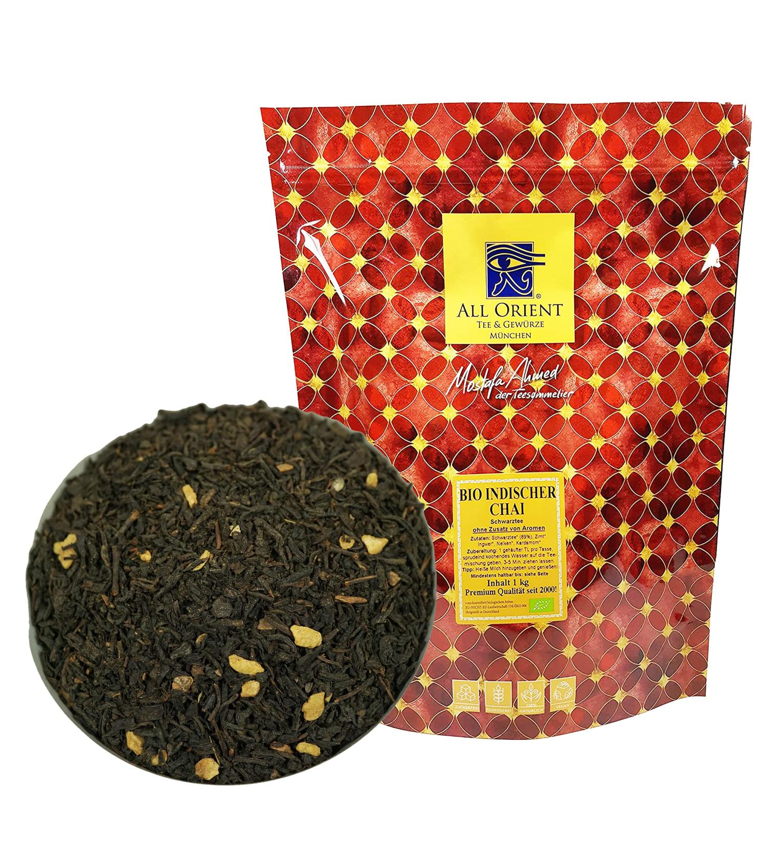 All Orient Bio Indian Chai - Organic Black Tea 1000g | Loose Ayurvedic Spices | Natural & Flavor-Free Chai with Spicy Taste - Buy Online on GoSupps.com