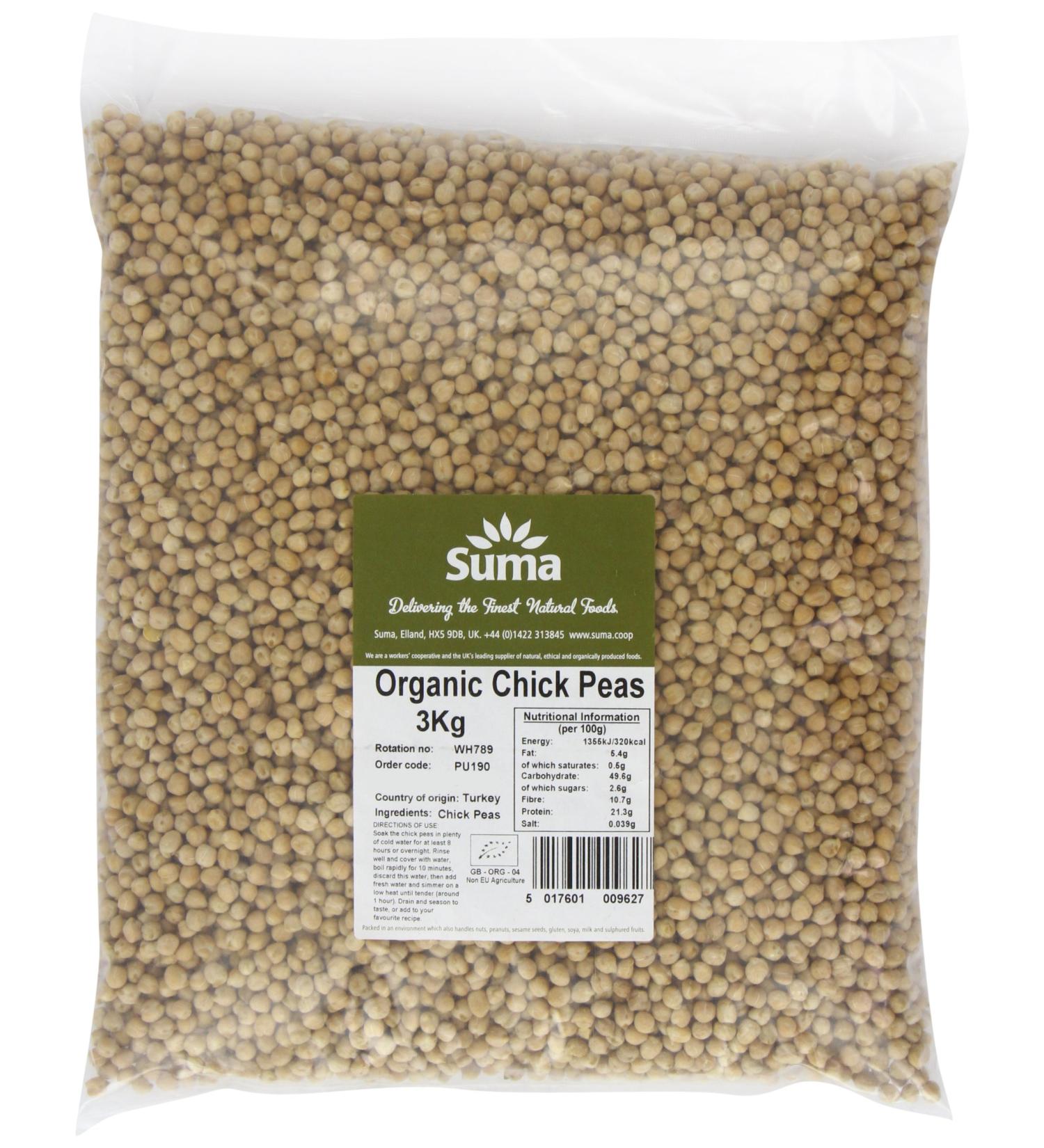 Suma Organic Chick Peas 3 kg - Buy Online on GoSupps.com