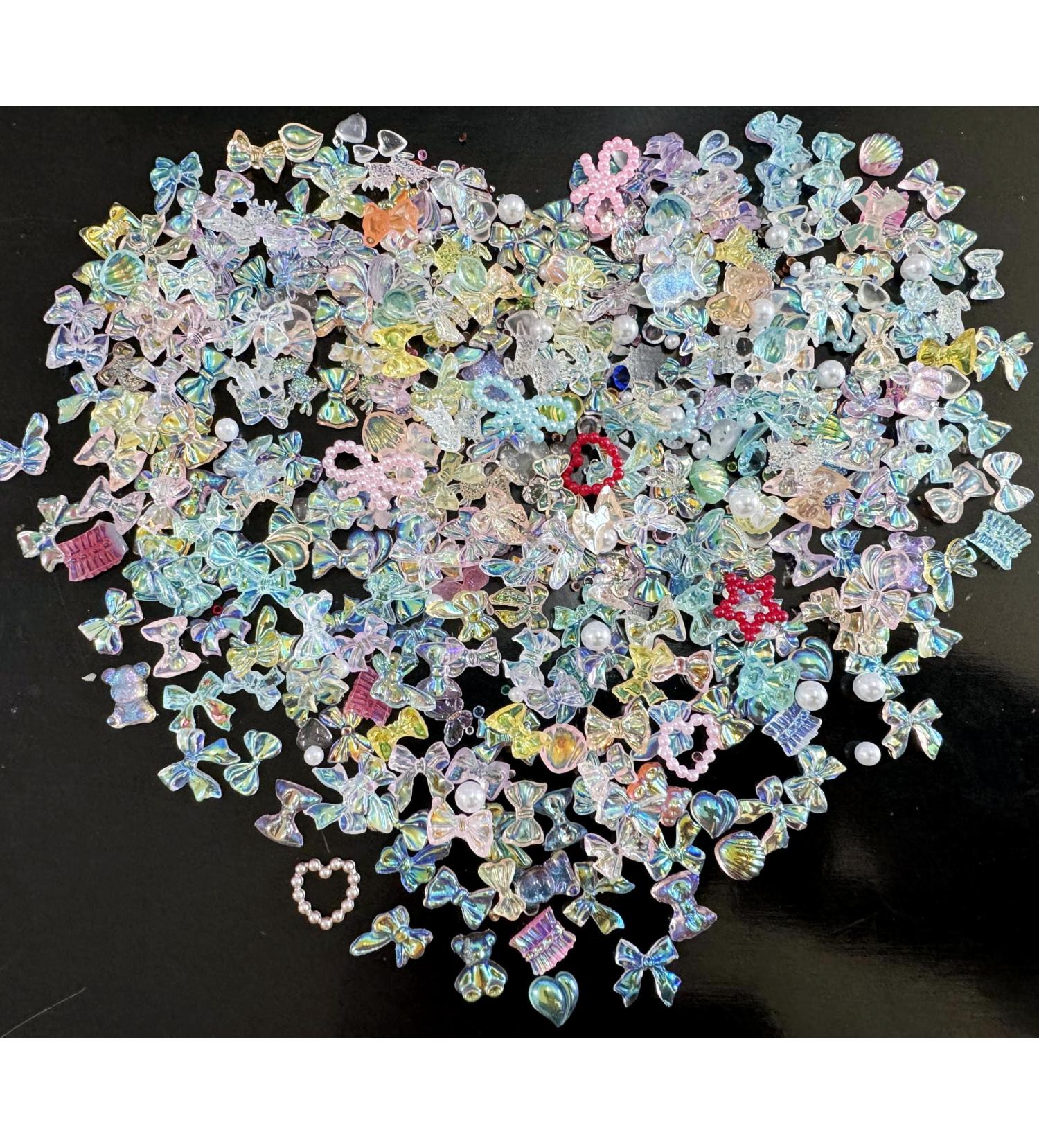 Nail Art Decoration - 400 Pcs 3D Charms & Stones for DIY Nails | Heart Bear Butterfly & Bow Jewelry for Girls & Women - Buy Online on GoSupps.com