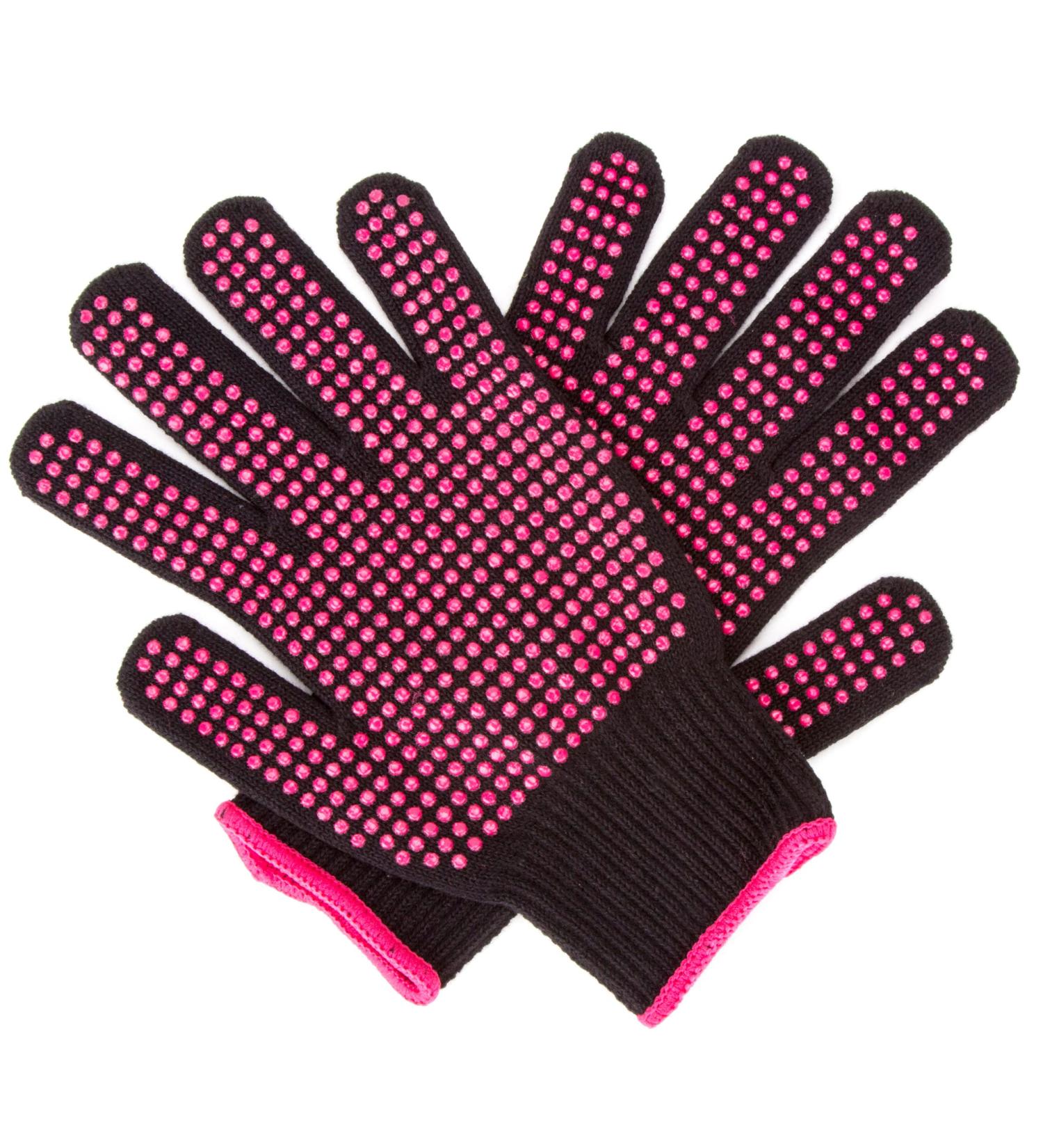 Buy 2 Piece Heat Resistant Gloves with Silicone Bumps - Professional Heat Proof Mitts for Hair Styling & Curling | Universal Fit Size - Buy Online on GoSupps.com