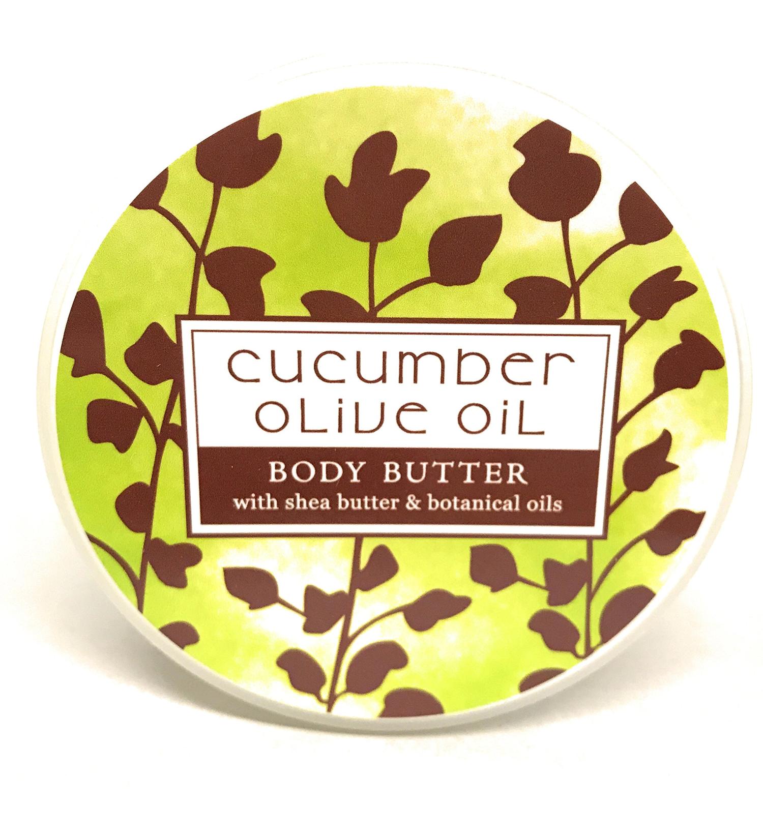 Greenwich Bay Trading Company Botanic Body Butter with Shea Butter and Cocoa Butter 8oz Tub (Cucumber Olive Oil)