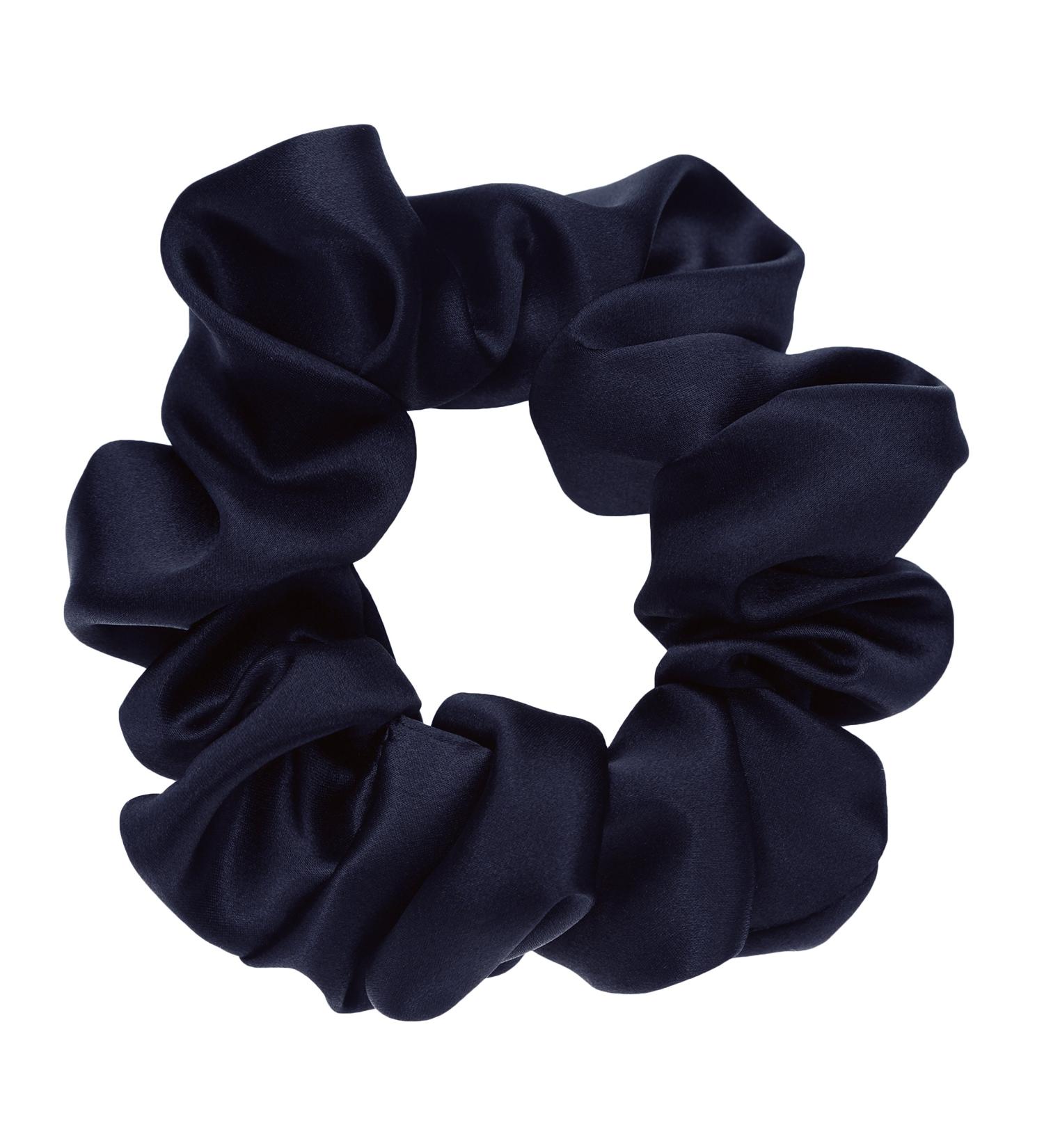 L. Erickson USA Medium Ponytail Holder - Silk Charmeuse Navy