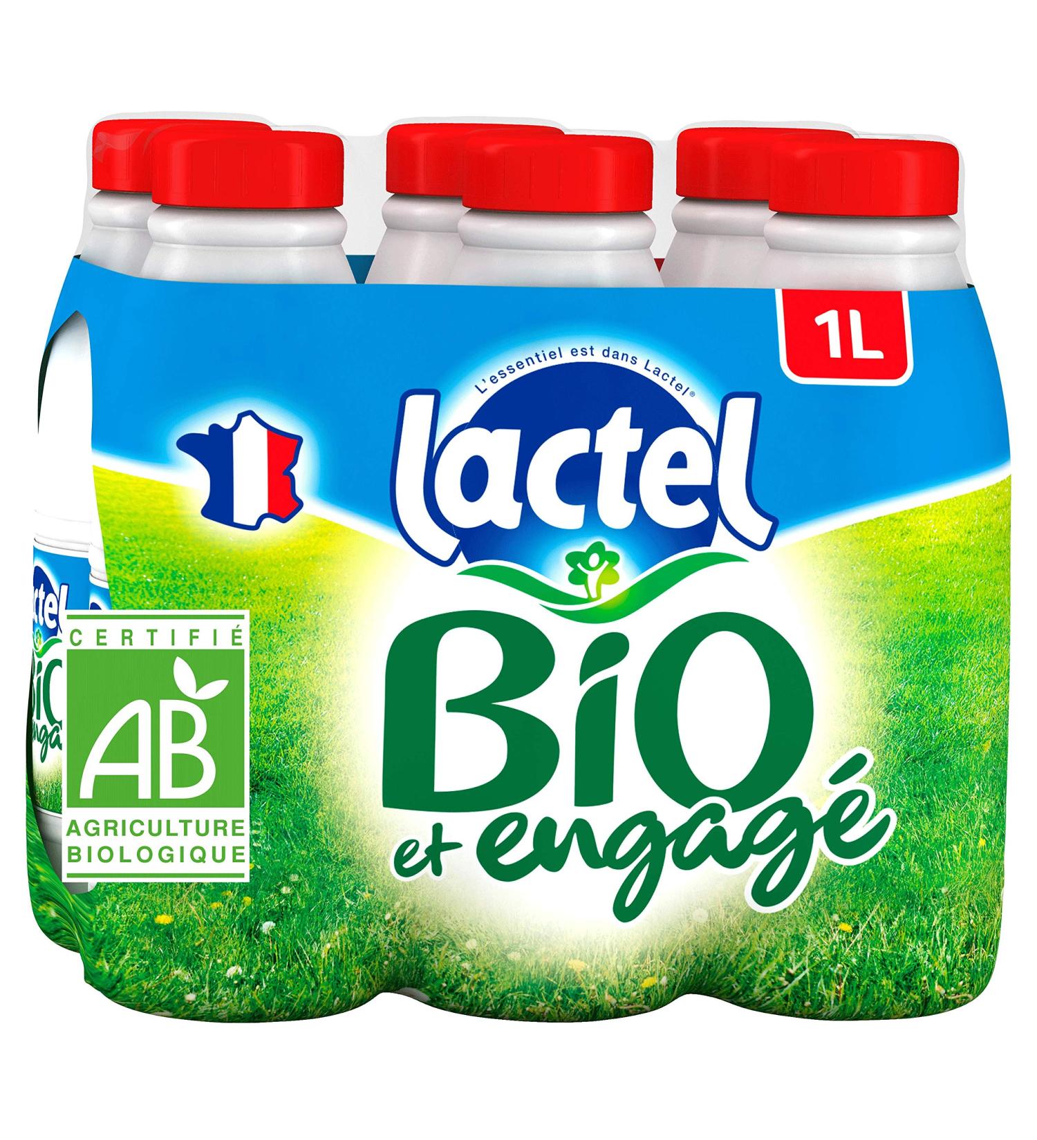 Lait UHT BIO Entier Lactel 6 x 1L