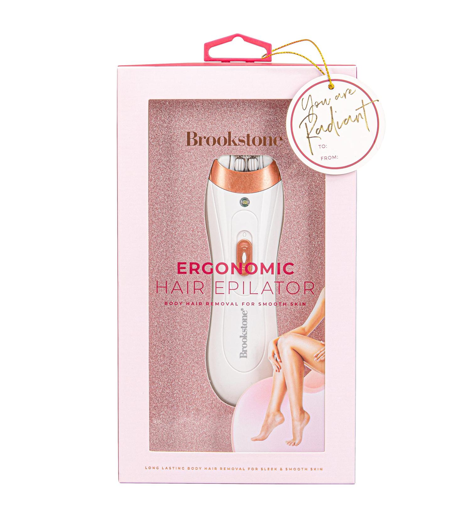 Brookstone Holiday Edition Facial Hair Removal Epilator for Women - Smooth Glide, LED Light, Cordless & Portable - Buy Online on GoSupps.com