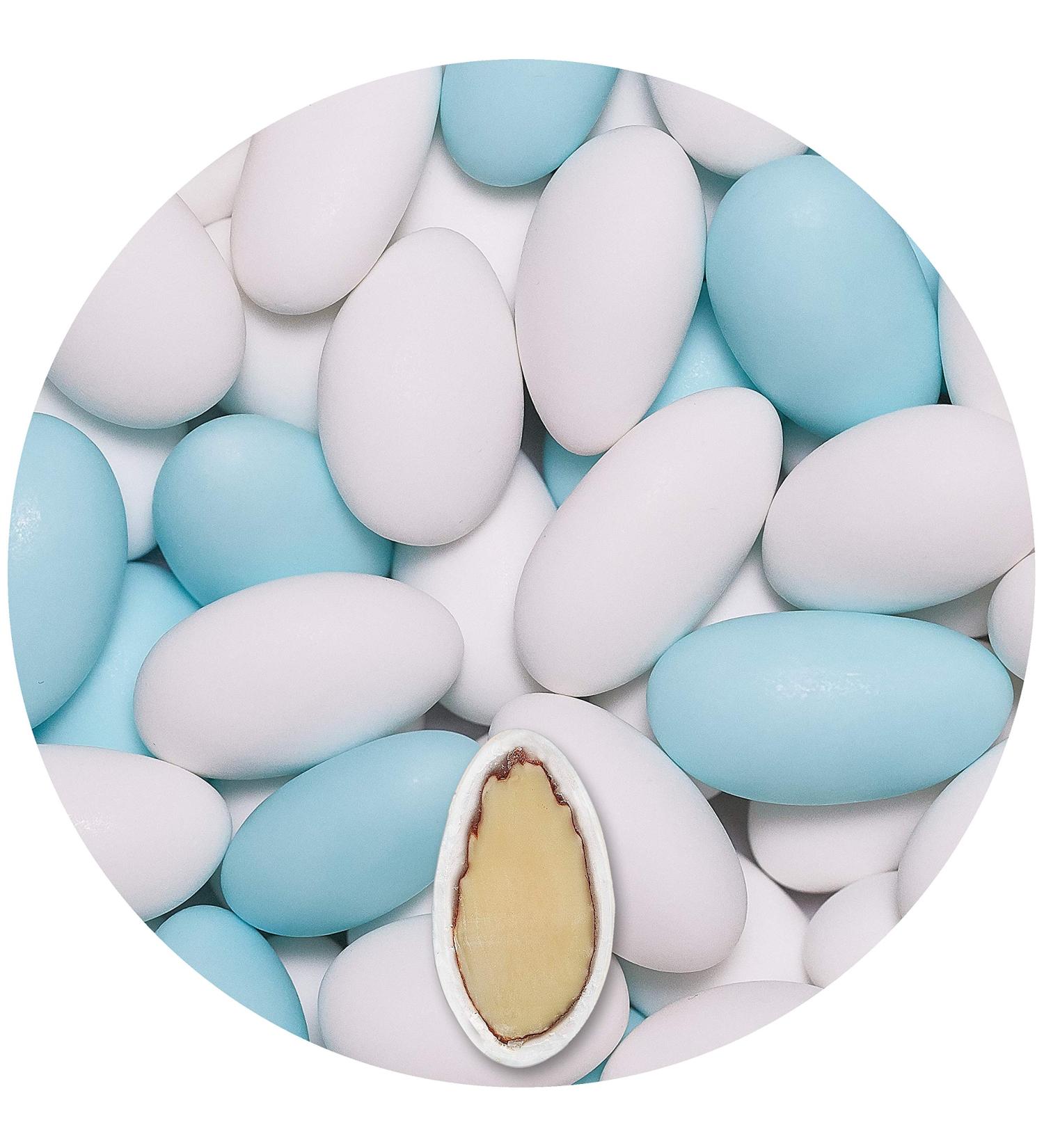 Buy One-in 1 kg White & Sky Blue Wedding Almonds - Perfect Guest Gifts for Weddings & Baptisms | Premium Sugar Almonds & Confetti - Buy Online on GoSupps.com