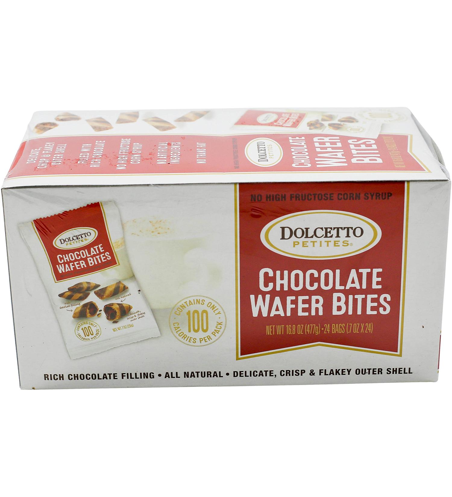 Dolcetto Chocolate-Filled Wafer Bites 0.7 oz (Pack of 24) - Indulgent and Decadent Treats - Buy Online on GoSupps.com
