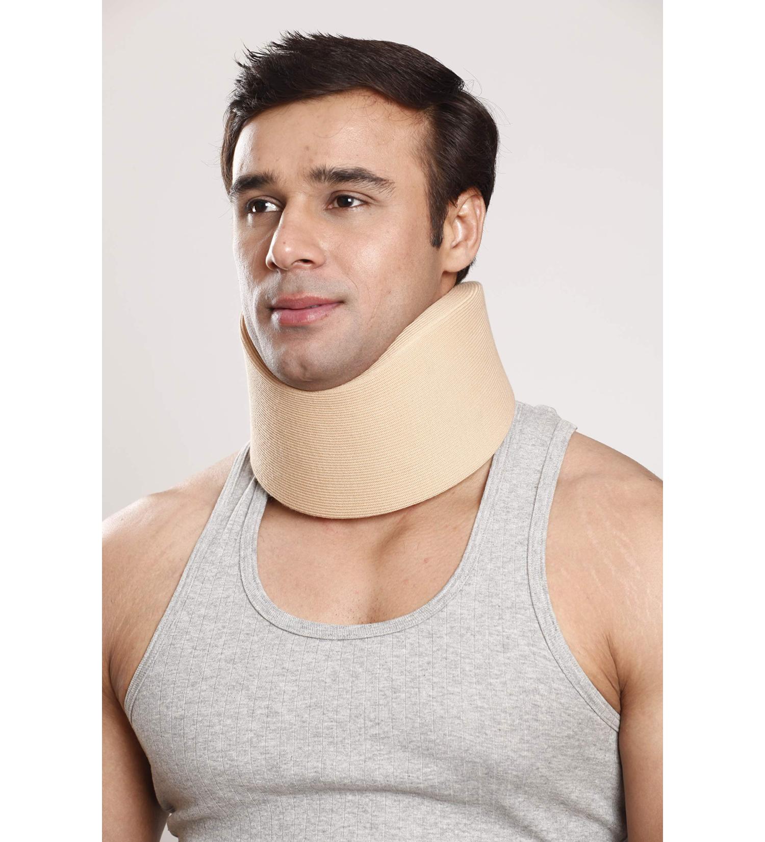 Tynor Cervical Soft Collar with Firm Density - Neck Hump Corrector Immobilizer Made from High Density Lightweight Breathable Foam - L (160g) - Buy Online on GoSupps.com