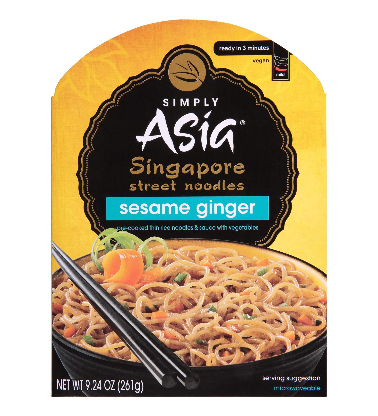 Simply Asia Sesame Ginger Singapore Street Noodles - 6 Pack (9.24 oz) | Delicious Sesame Ginger Flavor - Buy Online on GoSupps.com