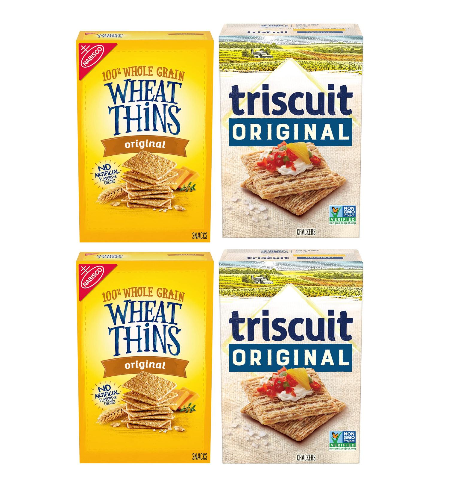 Wheat Thins & Triscuit Original Crackers Variety Pack - 4 Boxes | Delicious Snack Combo - Buy Online on GoSupps.com