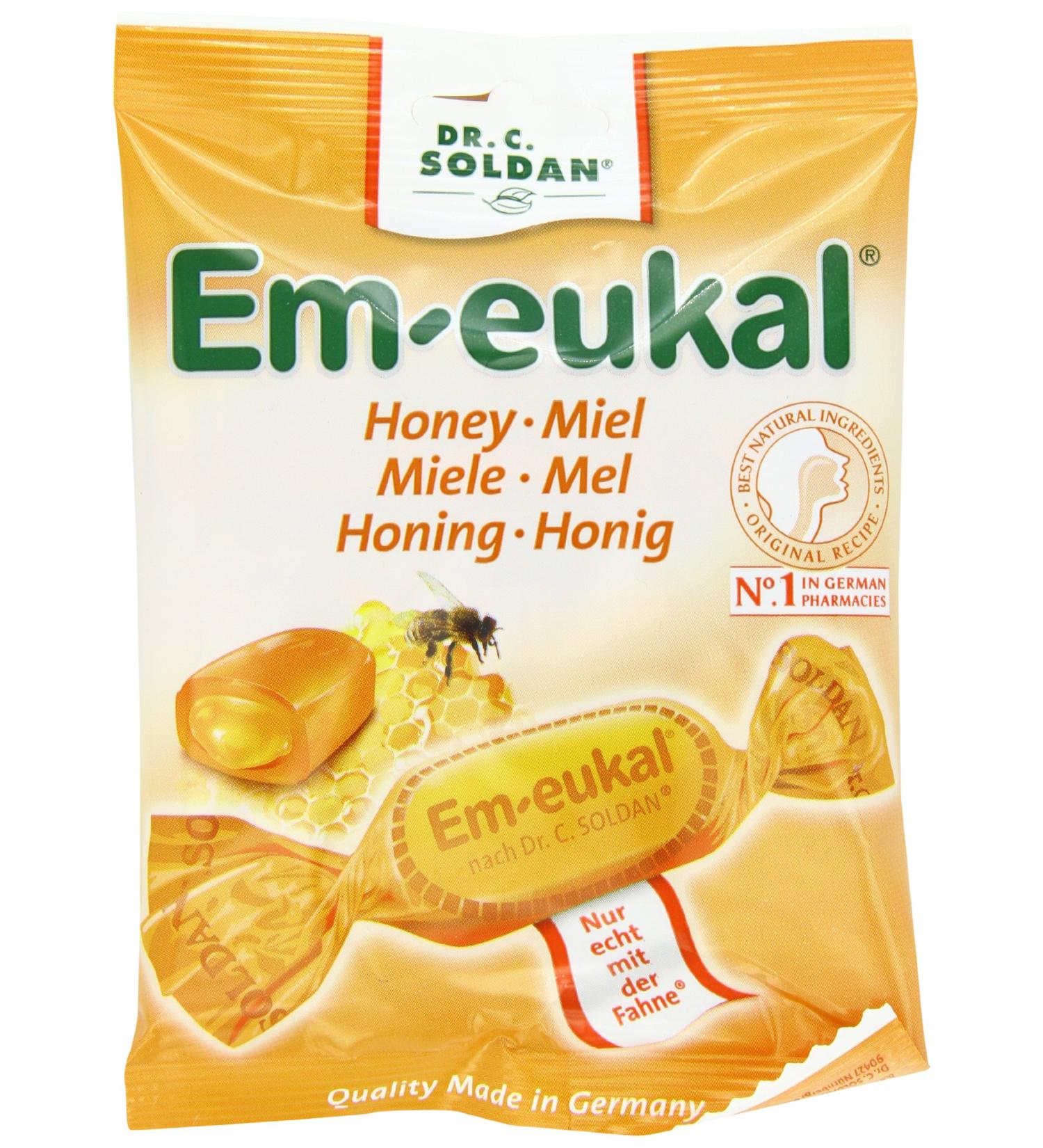 Dr. Soldan Em-eukal Cough Drops Bag Honey 2.65 Ounce - Buy Online on GoSupps.com