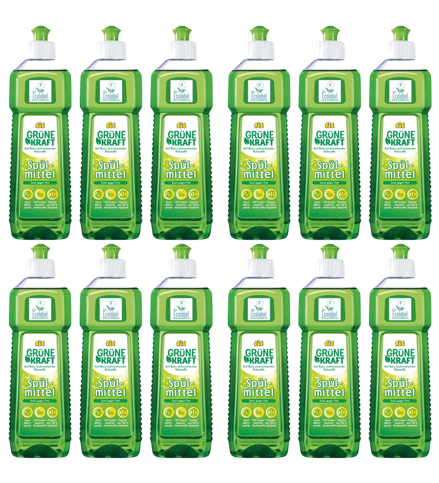 Fit Dishes Liquid (12 x 500ml) - Biodegradable & Sustainable Vegan Detergent | Eco-Friendly Cleaning Power - Buy Online on GoSupps.com