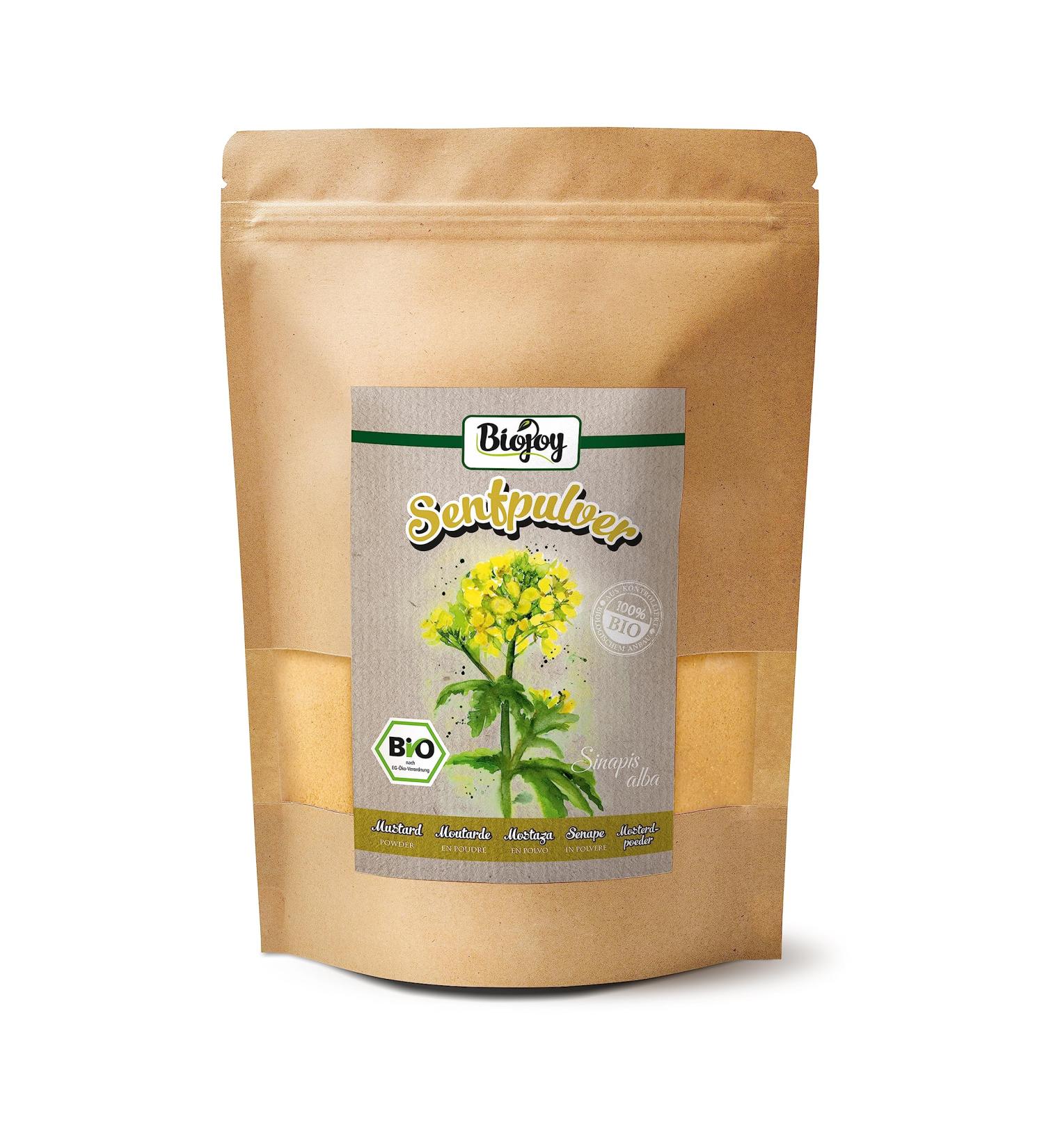 Biojoy Organic Mustard Powder (500 g) Ground Mustard Seeds No Additives (Sinapis alba) - Buy Online on GoSupps.com