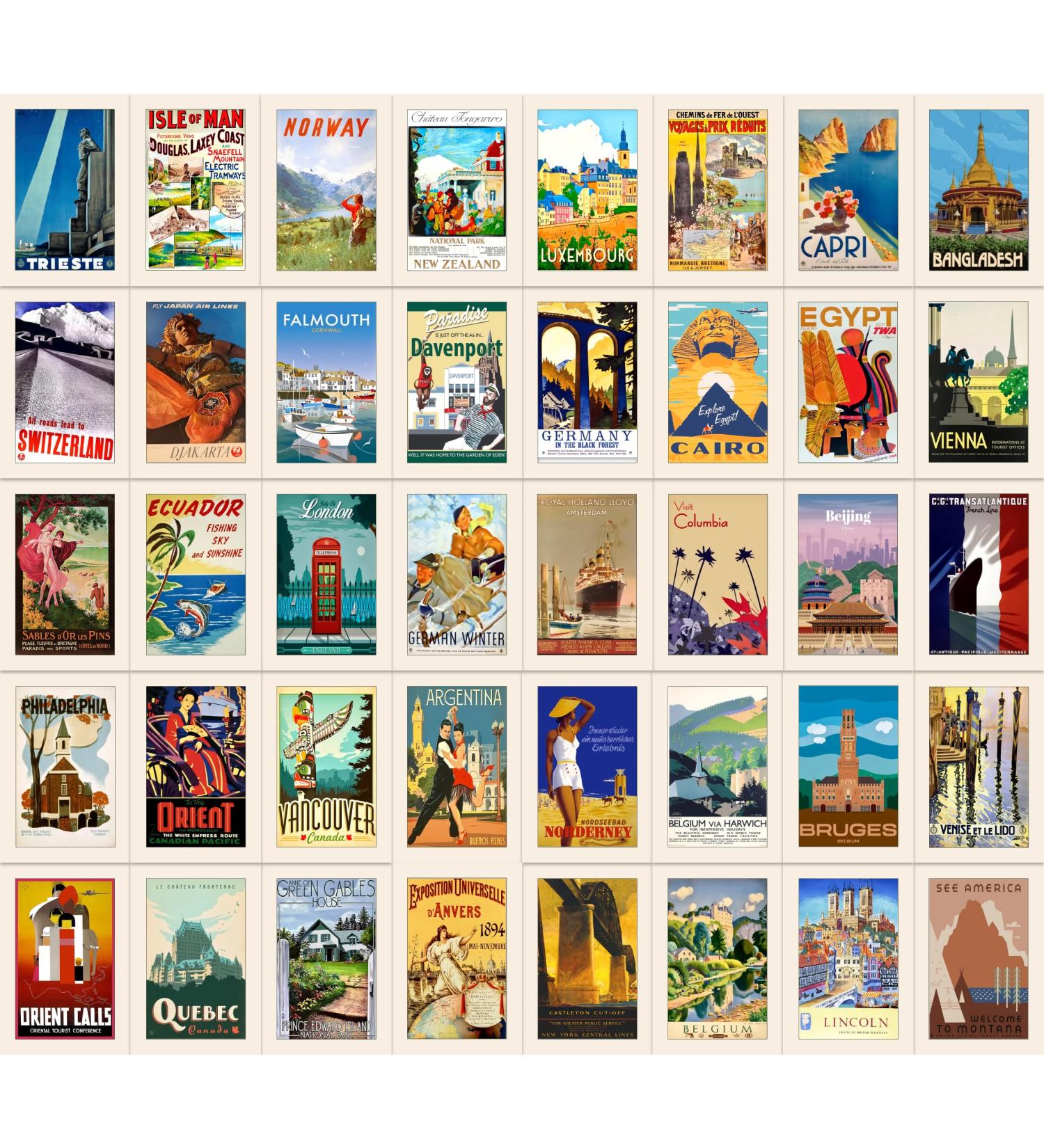 Shop Bear and Bee 40 Vintage Travel Postcards - Multipack Set 1 | Unique Gifts from Popular Destinations | International Shipping Available - Buy Online on GoSupps.com