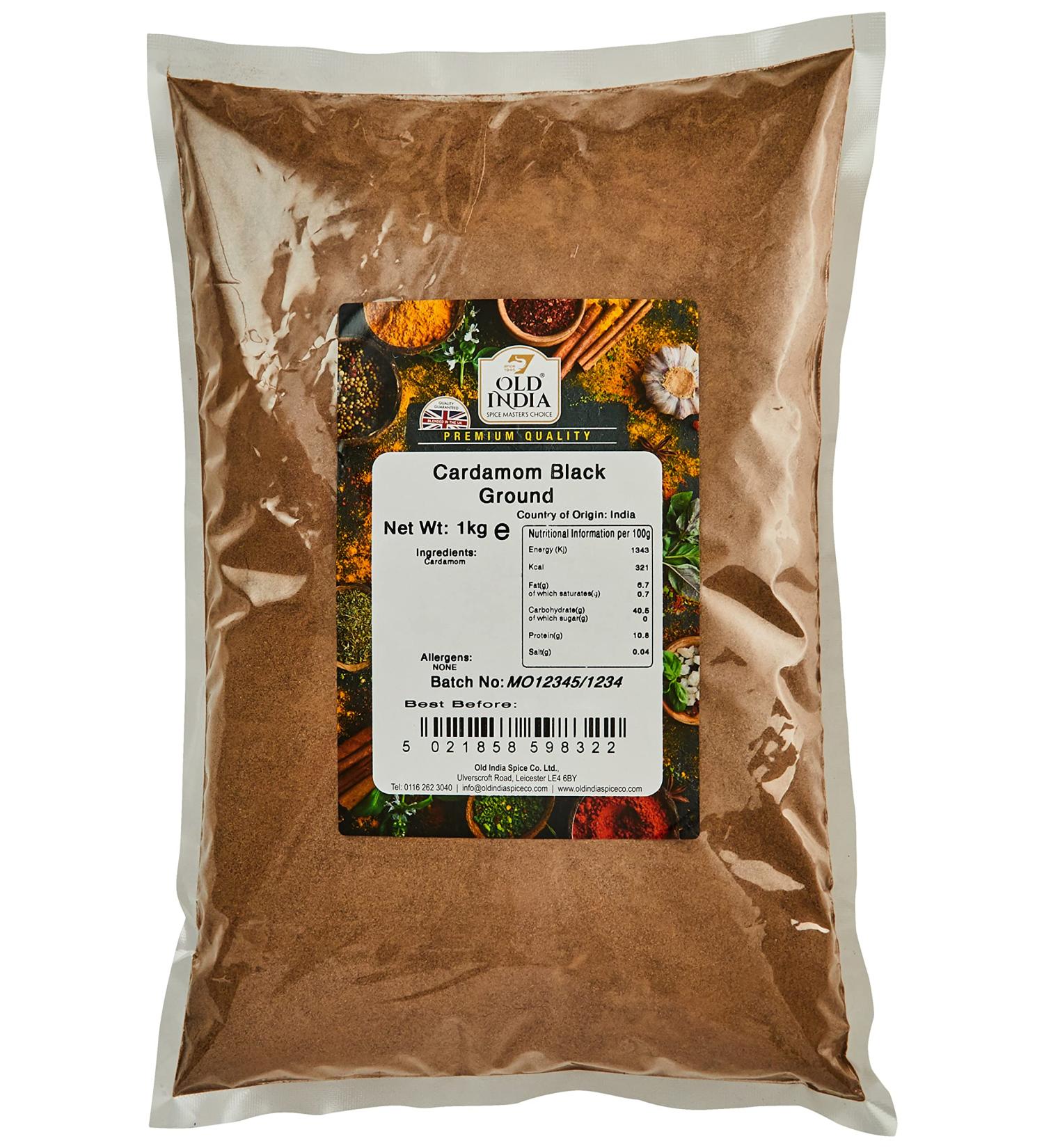 Old India Cardamom Black Ground 1kg - Premium Quality Spice for Cooking and Baking - Buy Online on GoSupps.com