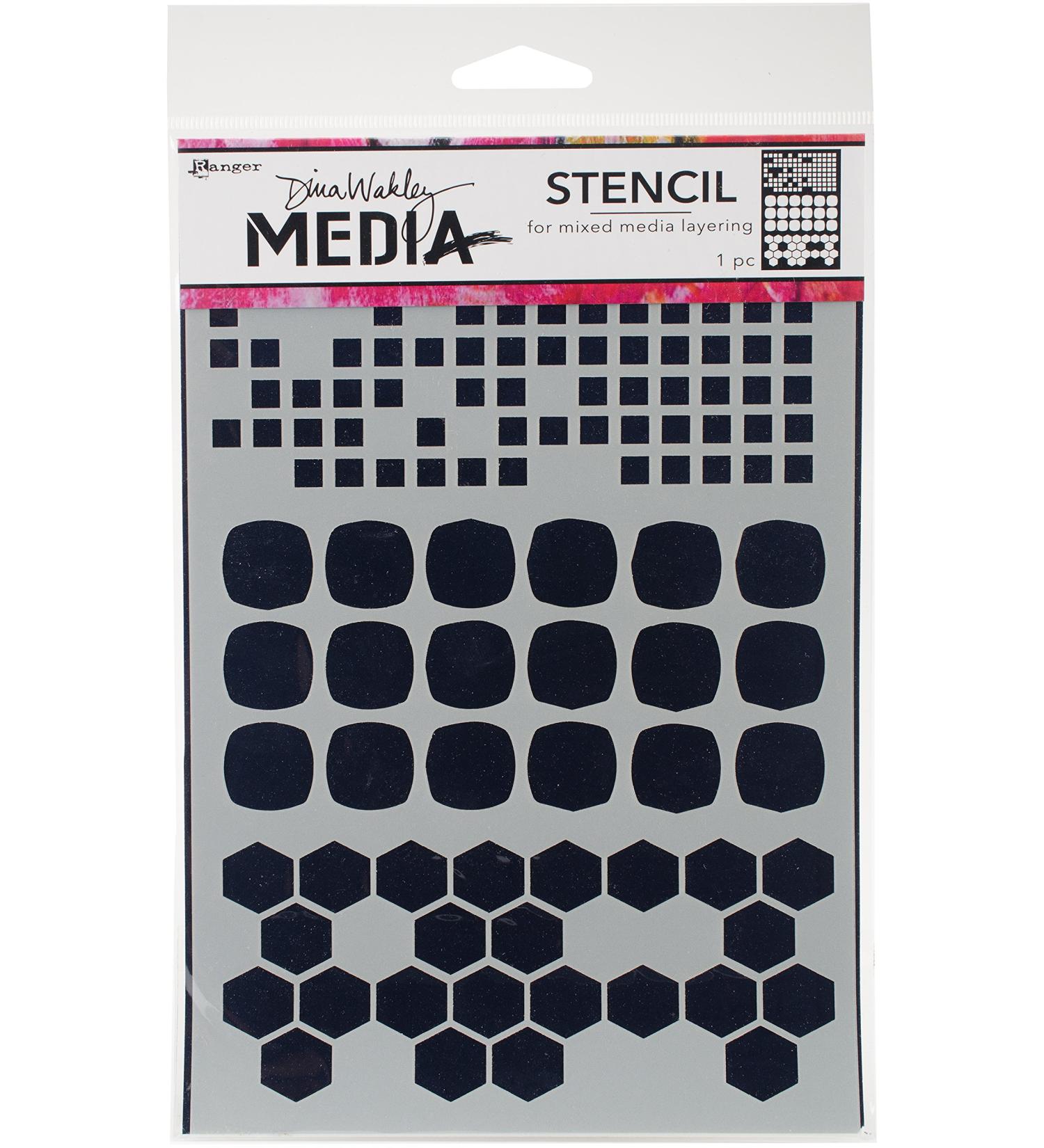 Ranger MDS58298 Dina Wakley Media Stencils 9"X6"-Shape Mashup