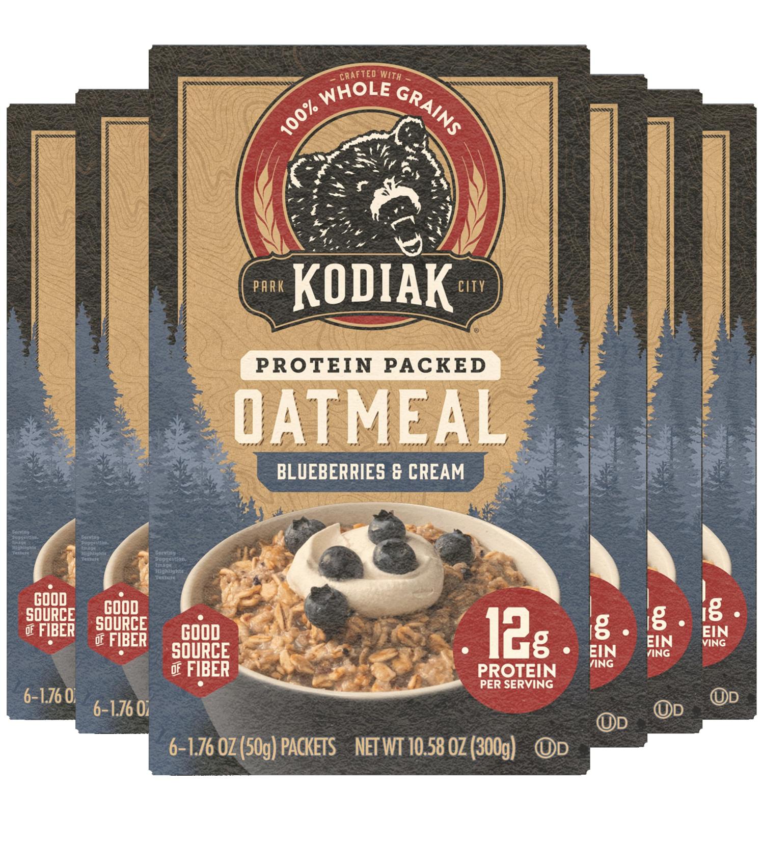 Kodiak Paquet de flocons d'avoine instantan s myrtilles et cr me riches en prot ines 100 % grains entiers 6 bo tes avec 6 paquets (36 paquets) Myrtilles 1 Unit (Lot de 6) - Buy Online on GoSupps.com