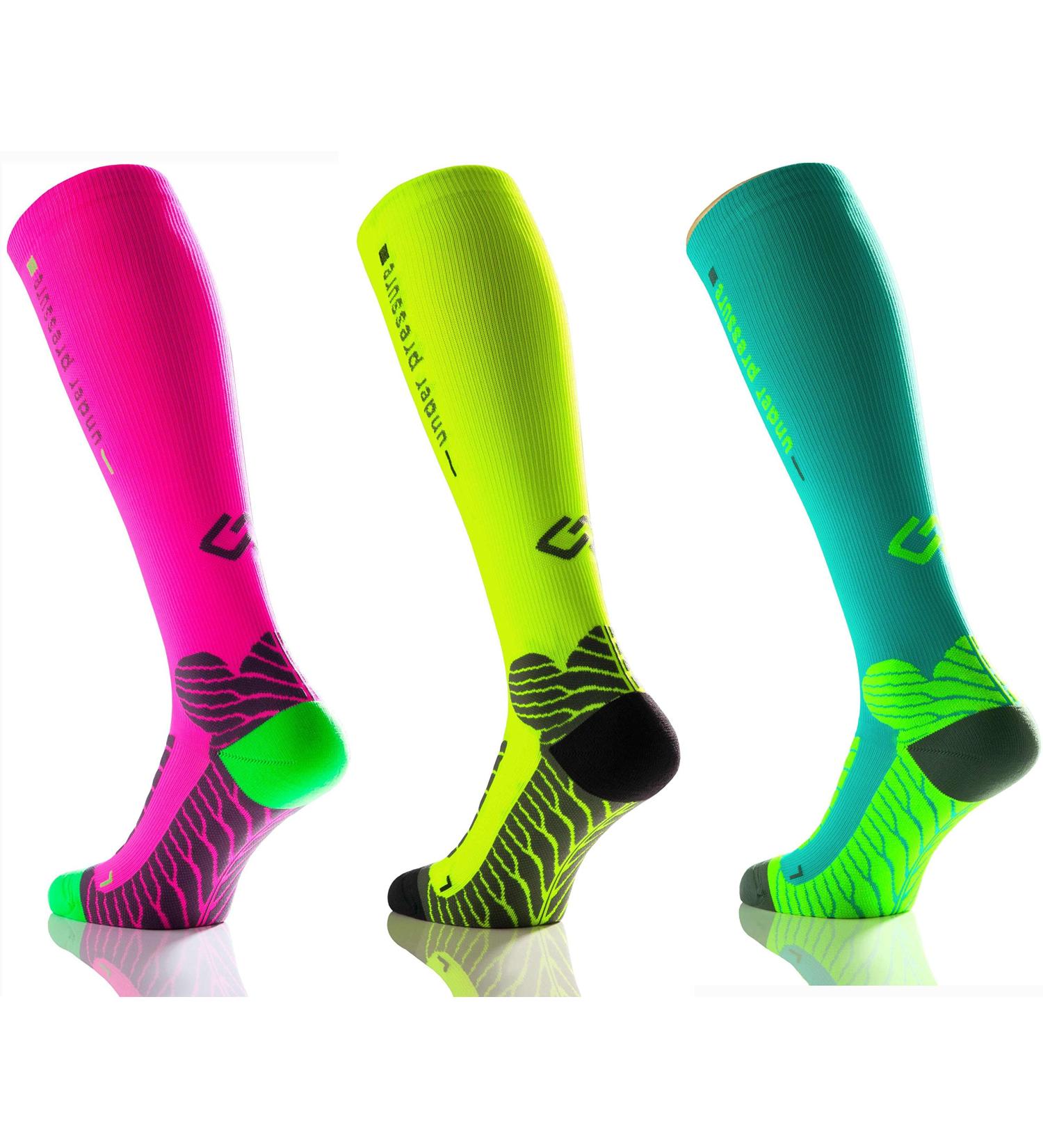 Runattack Sport Compression Stocking - High Performance 18-21 mmHg Running Stockings - Size 35-38 Neon Pink - International Shipping - Buy Online on GoSupps.com