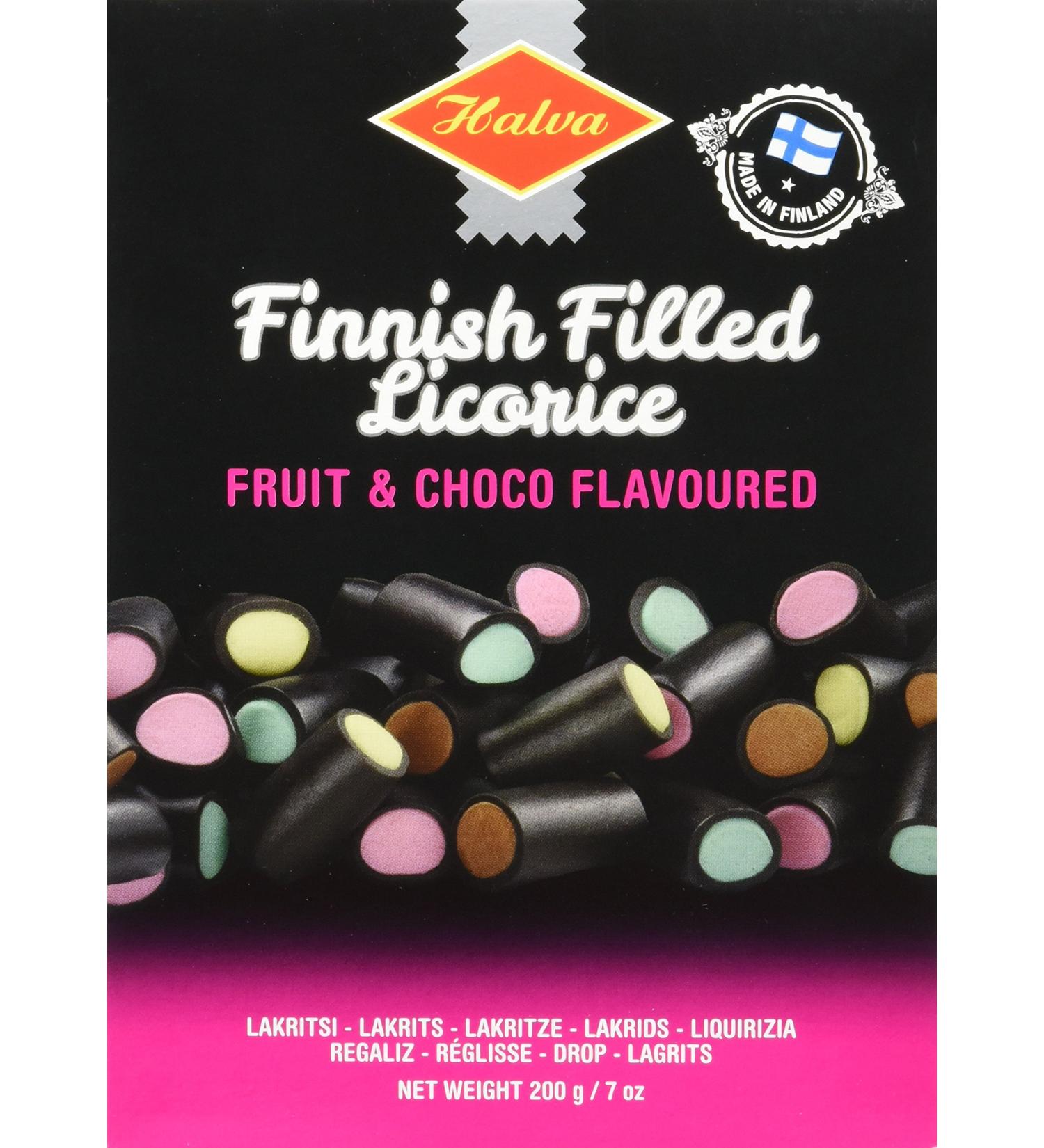 Halva Finnish Fruit and Chocolate Filled Licorice (200-gram Box) 1 - Buy Online on GoSupps.com