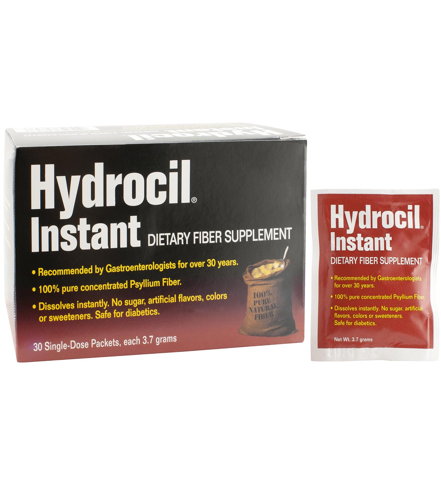 Hydrocil Dietary Fiber Supplement Psyllium Husk Powder 30 Single-Dose Packets - Buy Online on GoSupps.com