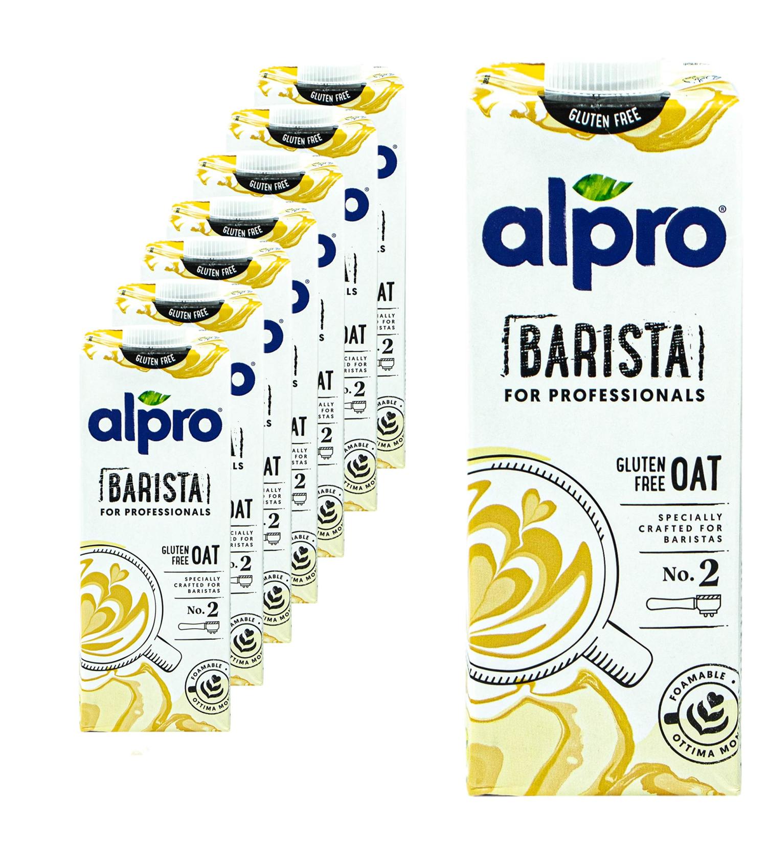 Alpro Oat Drink Barista - 8 Pack (1L) | 100% Plant-Based for Coffee & Smoothies | Best Vegan Foaming Oat Beverage - Buy Online on GoSupps.com