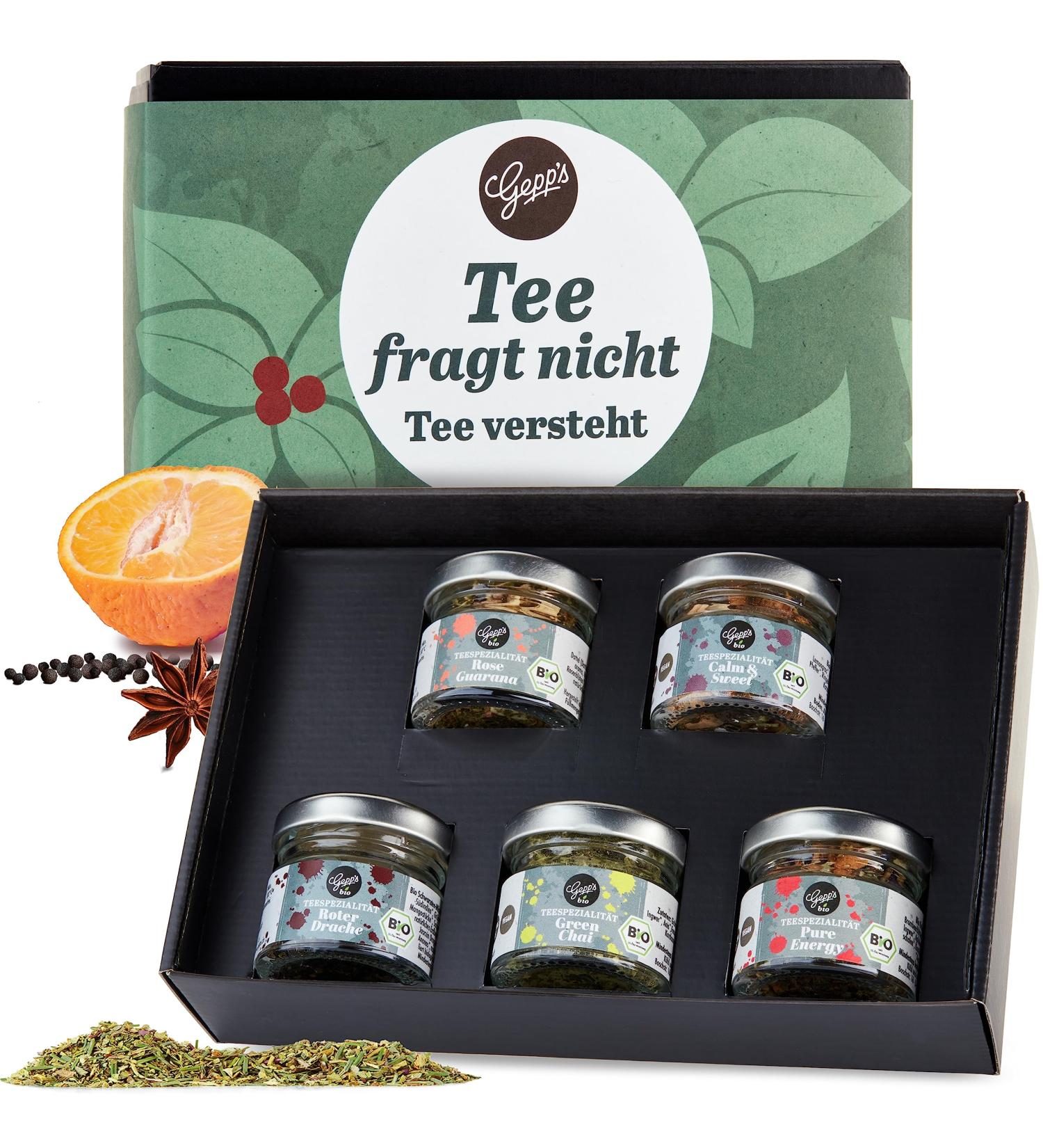 Gepps Delicatessen Mini Tea Set | Premium Tea Gift Set with 5 Organic Tea Mibles | Perfect for Tea Lovers & Unique Gift Idea - Buy Online on GoSupps.com