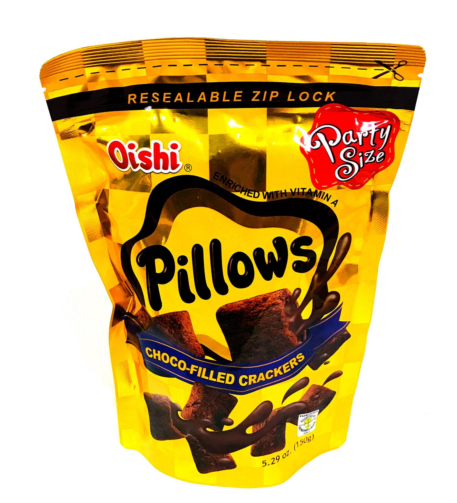Oishi Pillow Choco-filled Crackers Party Size 5.29 oz - Pack of 3 - Buy Online on GoSupps.com