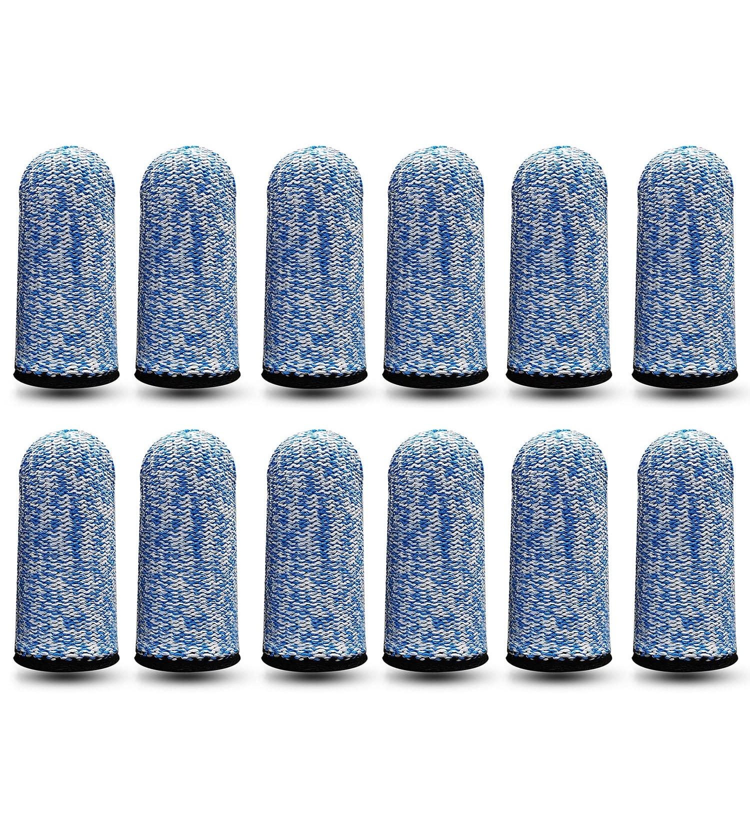 RIVIEVAL 12pc Finger Cots Set - Reusable Thumb Protector for Cut Resistance in Kitchen, Garden & Work - Non-Slip, Breathable Finger Guards (Blue) - Buy Online on GoSupps.com