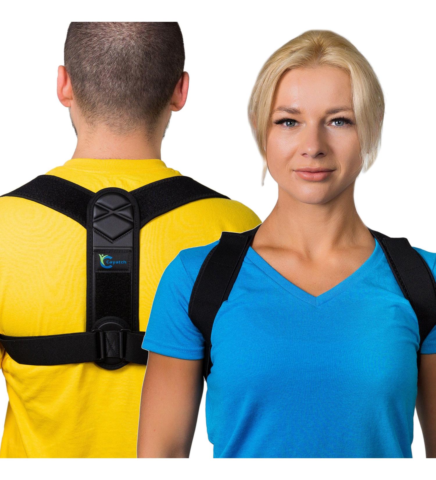 Back Brace Posture Corrector for Men & Women - FSA/HSA Approved Includes 80 Exercise Videos Dual Adjustment System for Pain Relief | One Size Fits Most - Buy Online on GoSupps.com