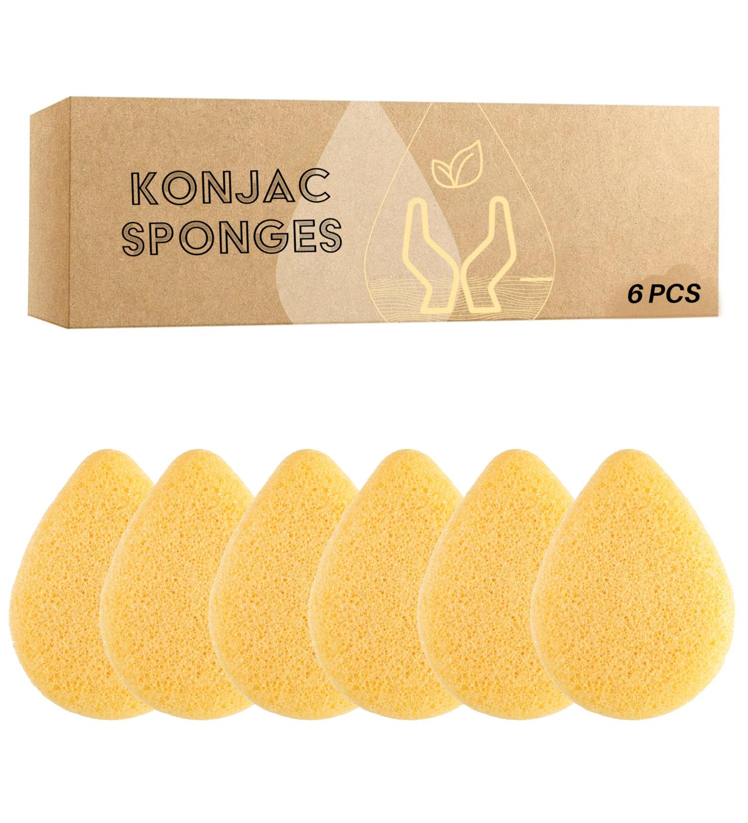Konjac Facial Sponges Set of 6 - Gentle Daily Cleansing & Exfoliating Face Scrubs for Skincare | Ideal for Removing Dead Skin - Buy Online on GoSupps.com