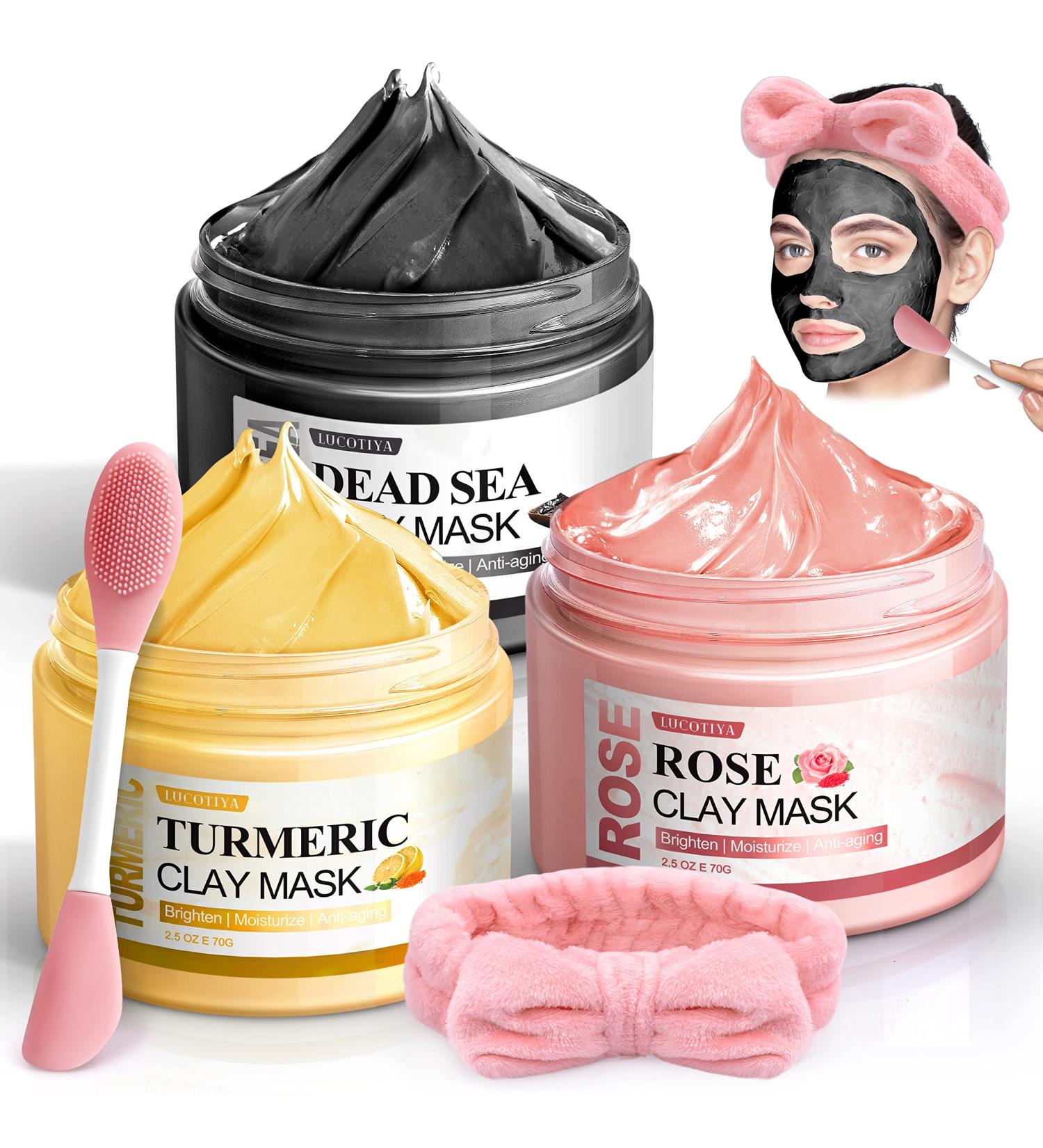 5-Piece Face Mask Set for Deep Pore Cleansing with Turmeric, Vitamin C, Dead Sea Mud, and Rose Clay Masks Ideal Skincare Gift for Women - Buy Online on GoSupps.com