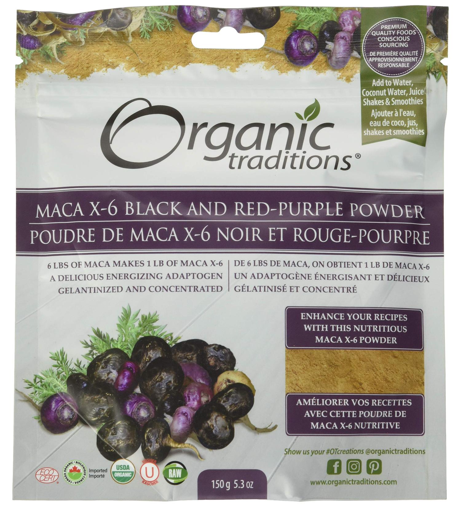 Maca X-6 Black And Red-Purple Powder Energizing Adaptogen Caffeine-Free 150.0 g (Pack of 1) - Buy Online on GoSupps.com