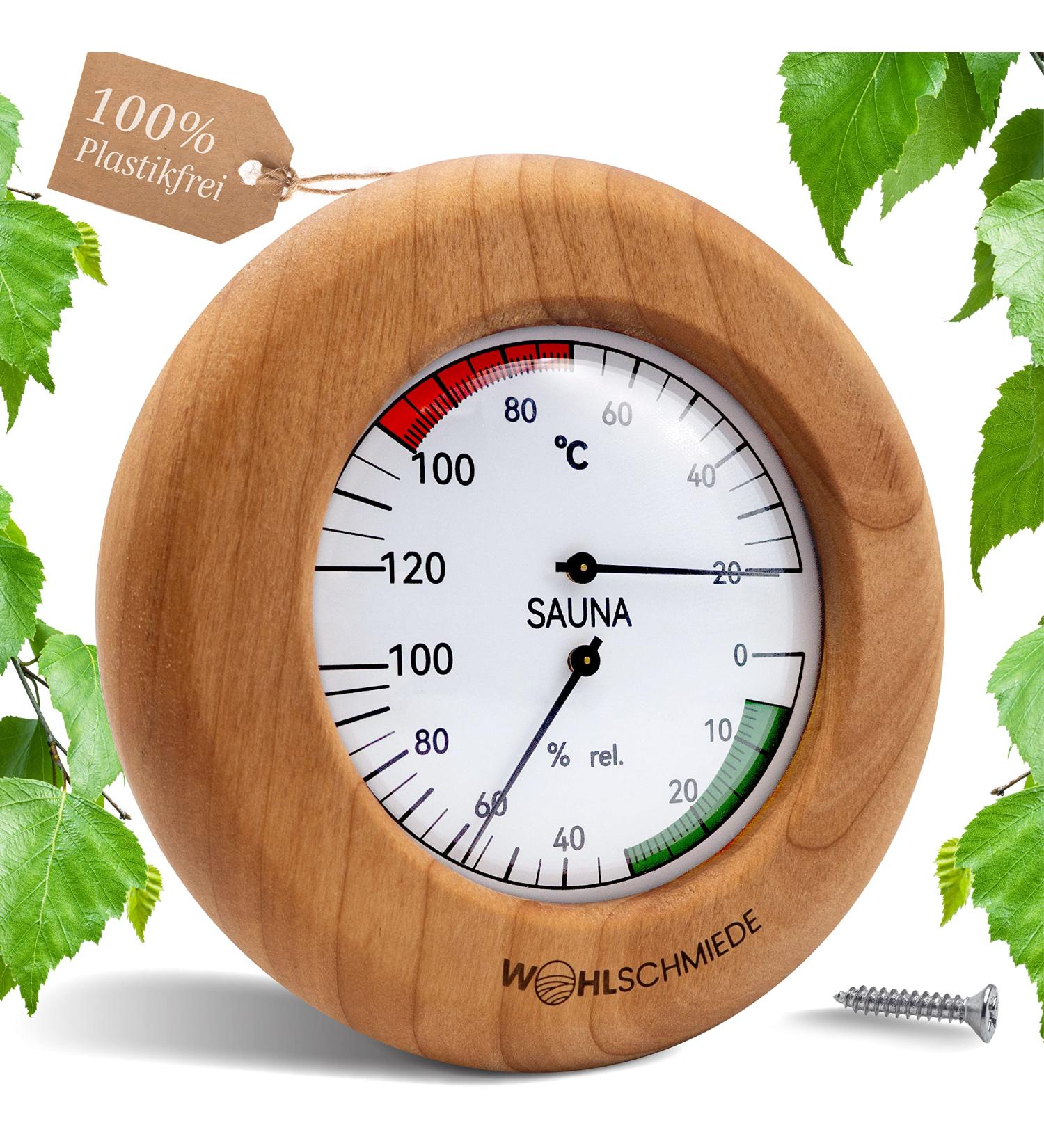 Premium Alder Sauna Thermometer & Hygrometer Set | 2-in-1 Temperature & Humidity Meter | Essential Sauna Accessories - Buy Online on GoSupps.com
