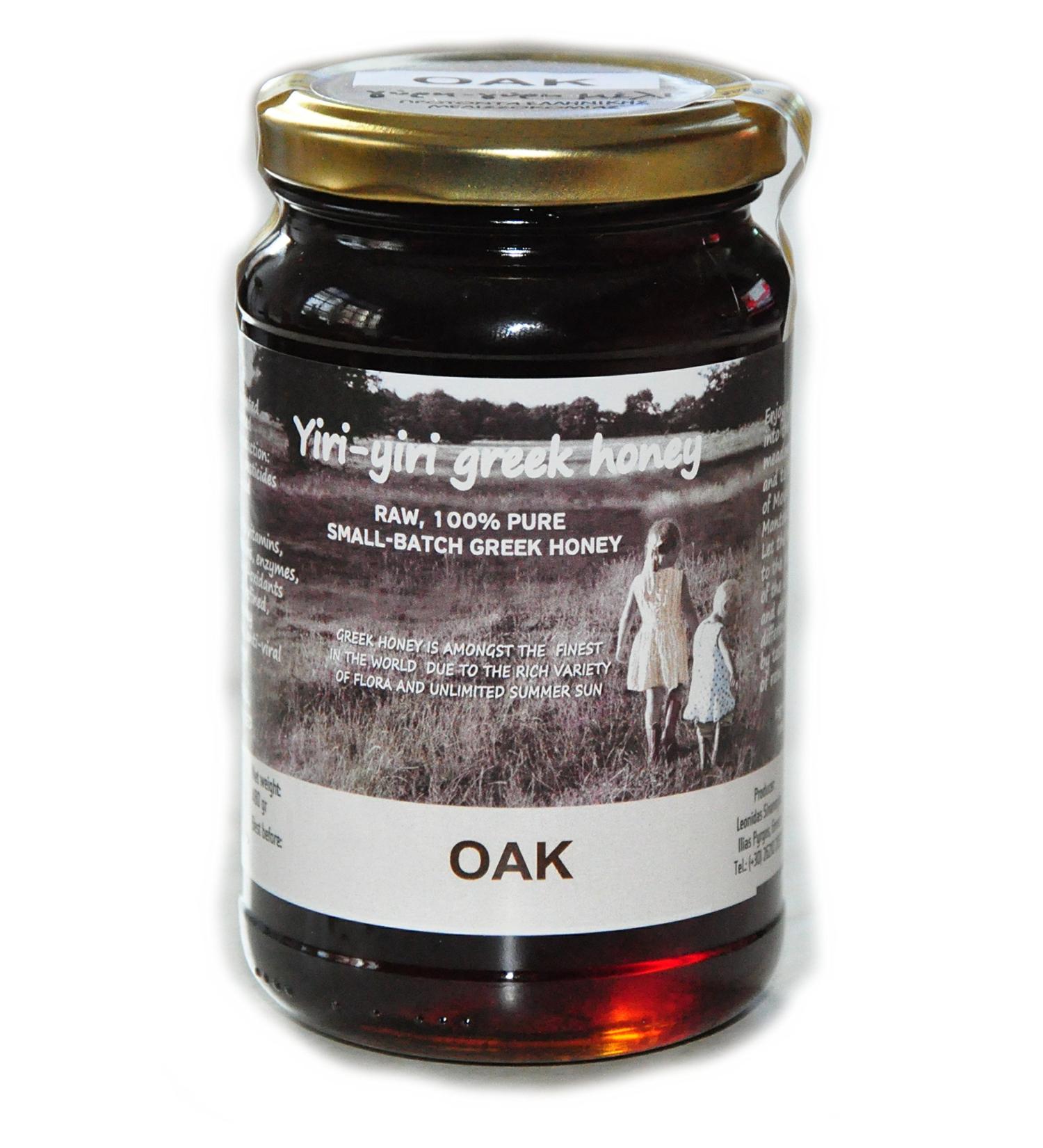 RAW Greek Honey 100% Pure - Oak 480g - from The Remote and Wild Oak Forests of Grevena.