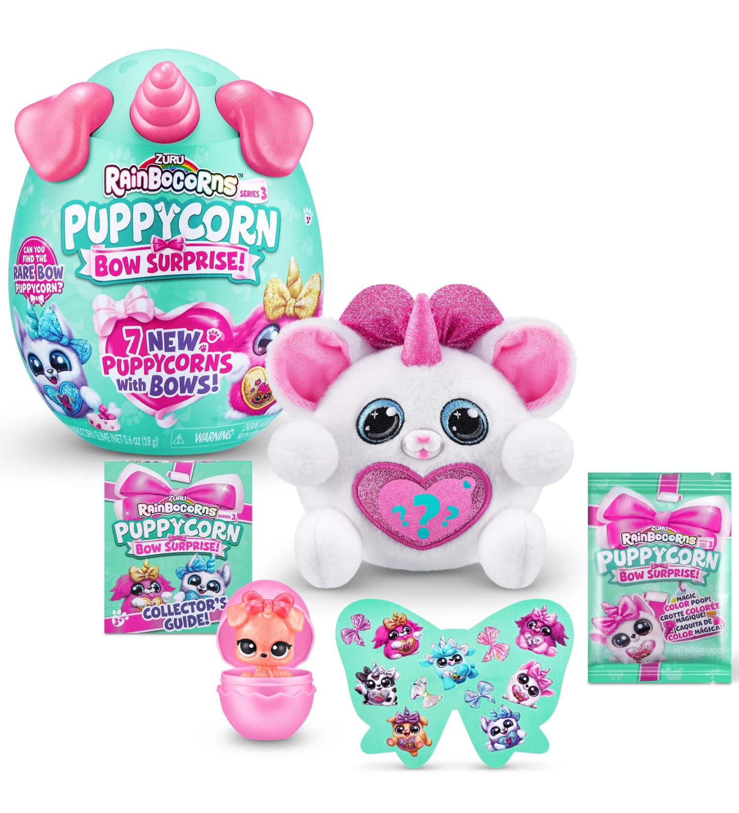 Rainbocorns Puppycorn Bow Surprise Series 3 - Pinky the Chihuahua Collectible Plush | 5 Layers of Surprises, Heart Stickers, Slime | Ages 3 - Buy Online on GoSupps.com