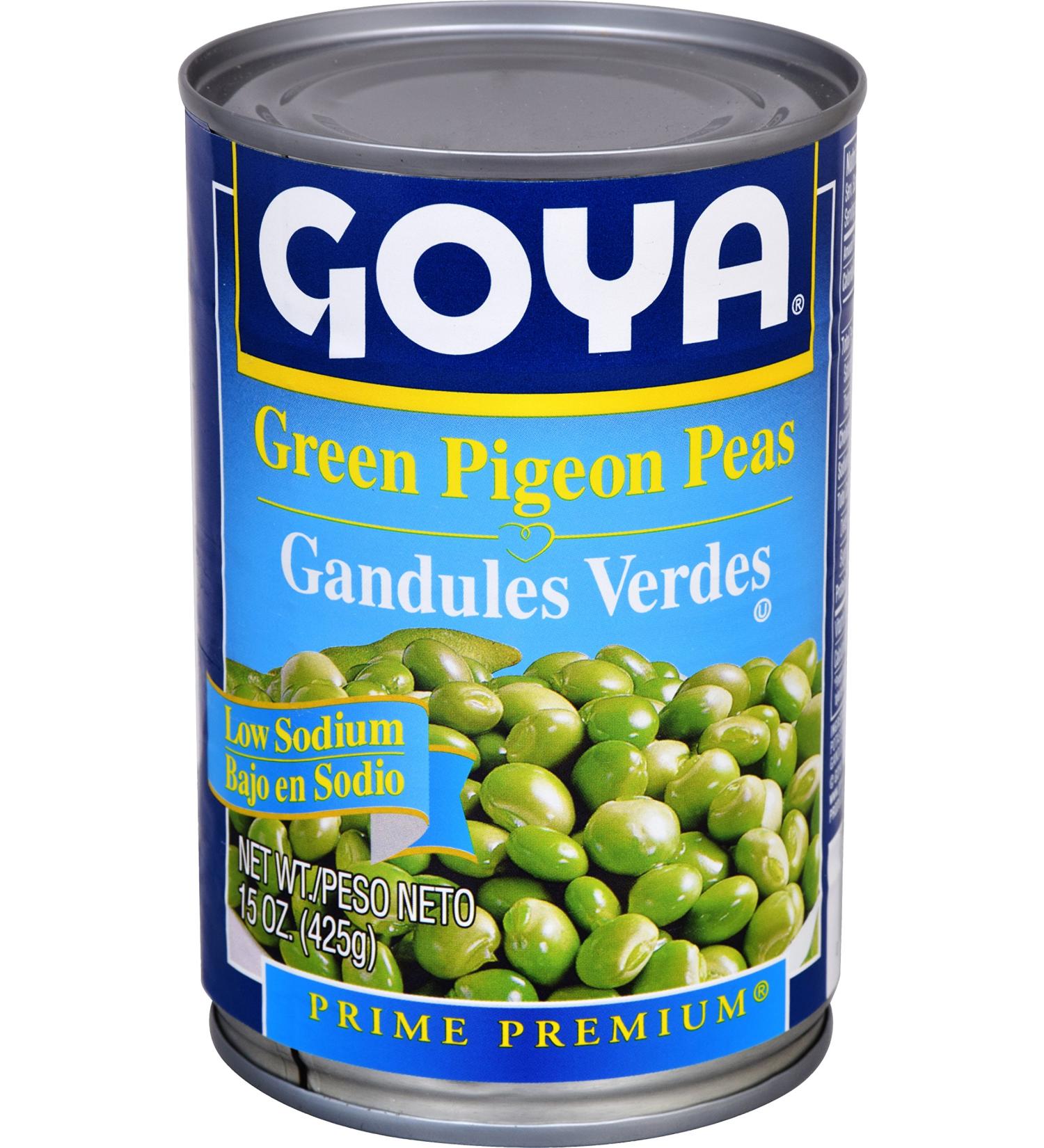 Goya Foods Low Sodium Green Pigeon Peas 15 oz - Buy Online for Healthy Cooking! - Buy Online on GoSupps.com