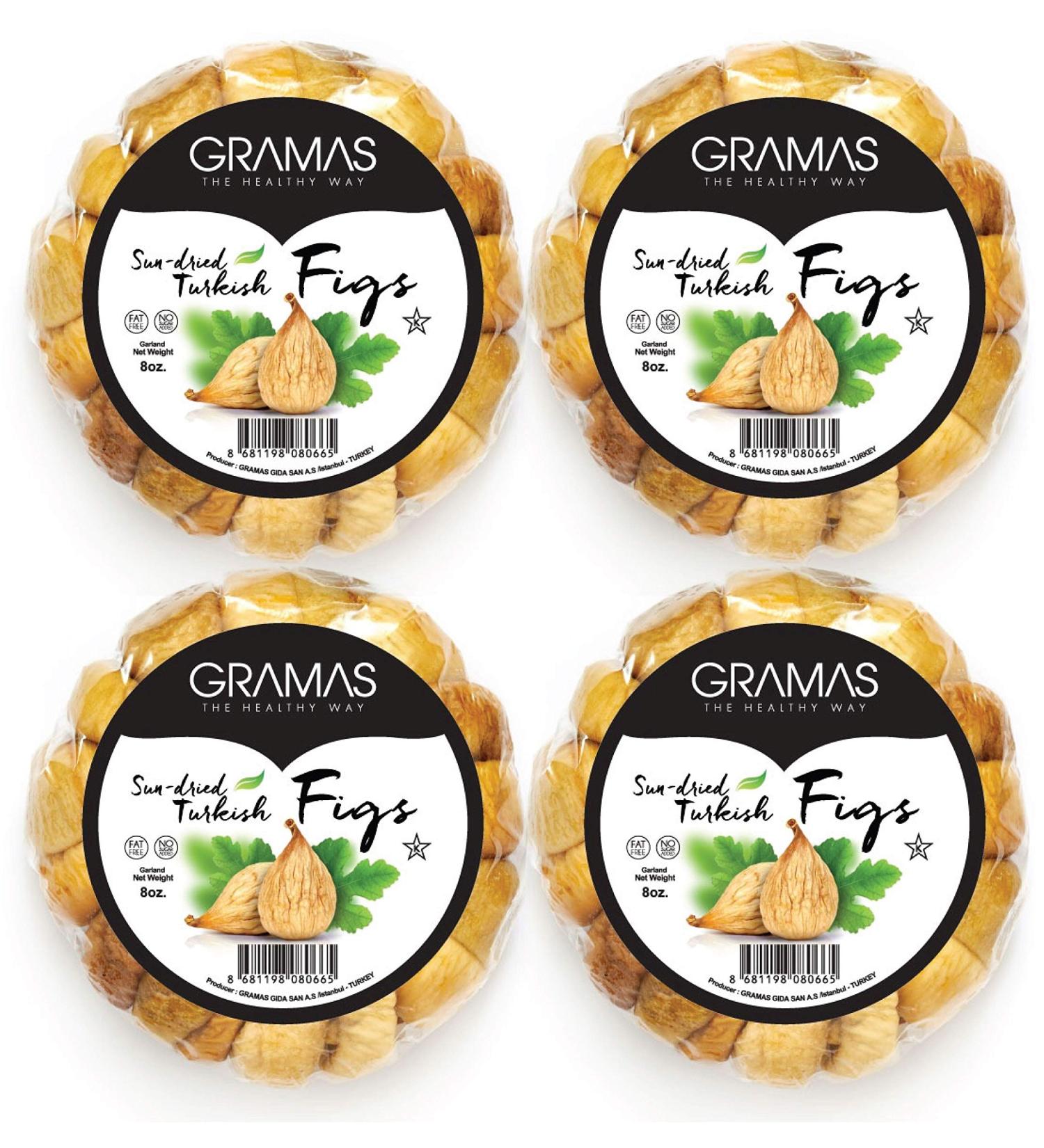 Gramas Natural Sun-Dried Calimyrna Figs Garland - Vegan, Gluten-Free, Non-GMO - 2 lbs (Pack of 4) - Buy Online on GoSupps.com