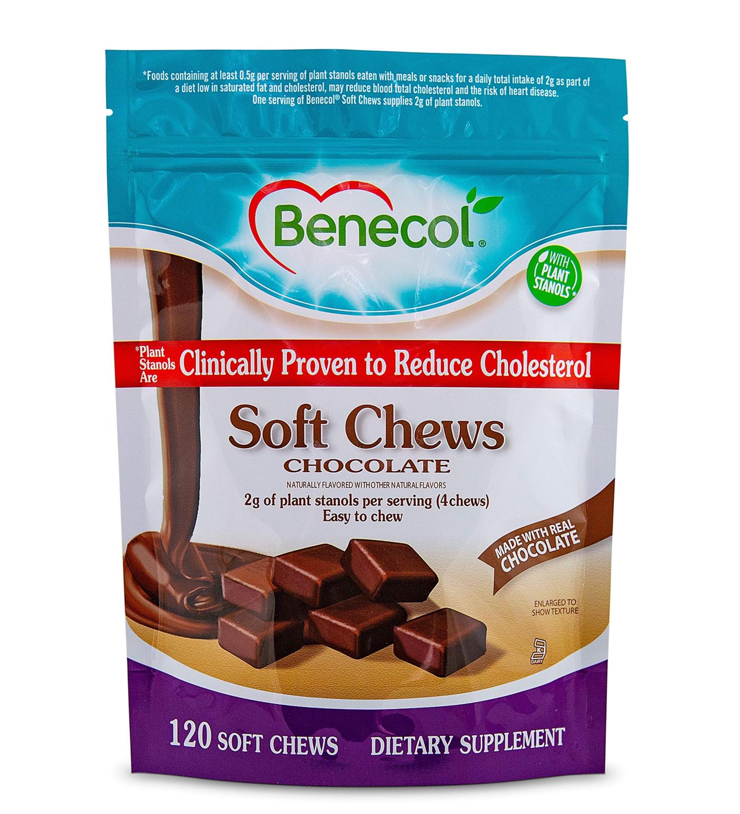 Benecol Soft Chews - Cholesterol-Lowering Plant Stanols - 120 Chocolate Chews - Buy Online on GoSupps.com