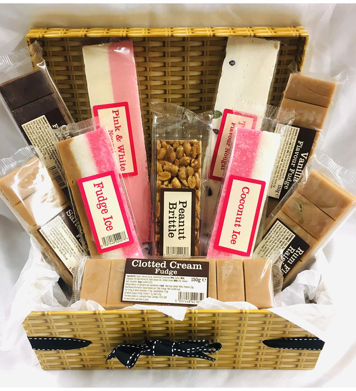 Large Fudge and Nougat Hamper - 10 x Full Size Bars - Fudge Nougat Coconut Ice Peanut Brittle Gift Box - Buy Online on GoSupps.com