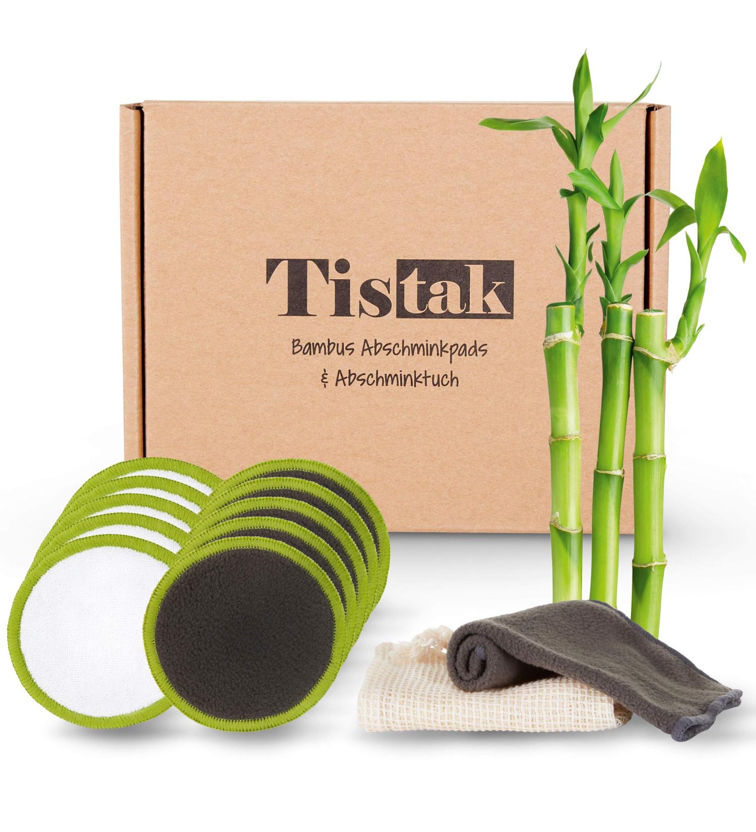 Tistak Slimming Pads 10 Set | Washable Bamboo Fiber Cotton Pads with Towel & Laundry Bag - Eco-Friendly Reusable for Women - Buy Online on GoSupps.com