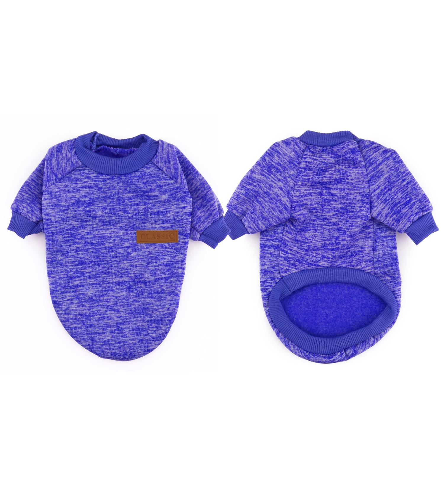 Mosucoirl Winter Dog Sweater - Comfortable Fleece Sweater for Cats & Small to XXL Dogs | Warm Pet Clothing & Costumes in Blue - Buy Online on GoSupps.com