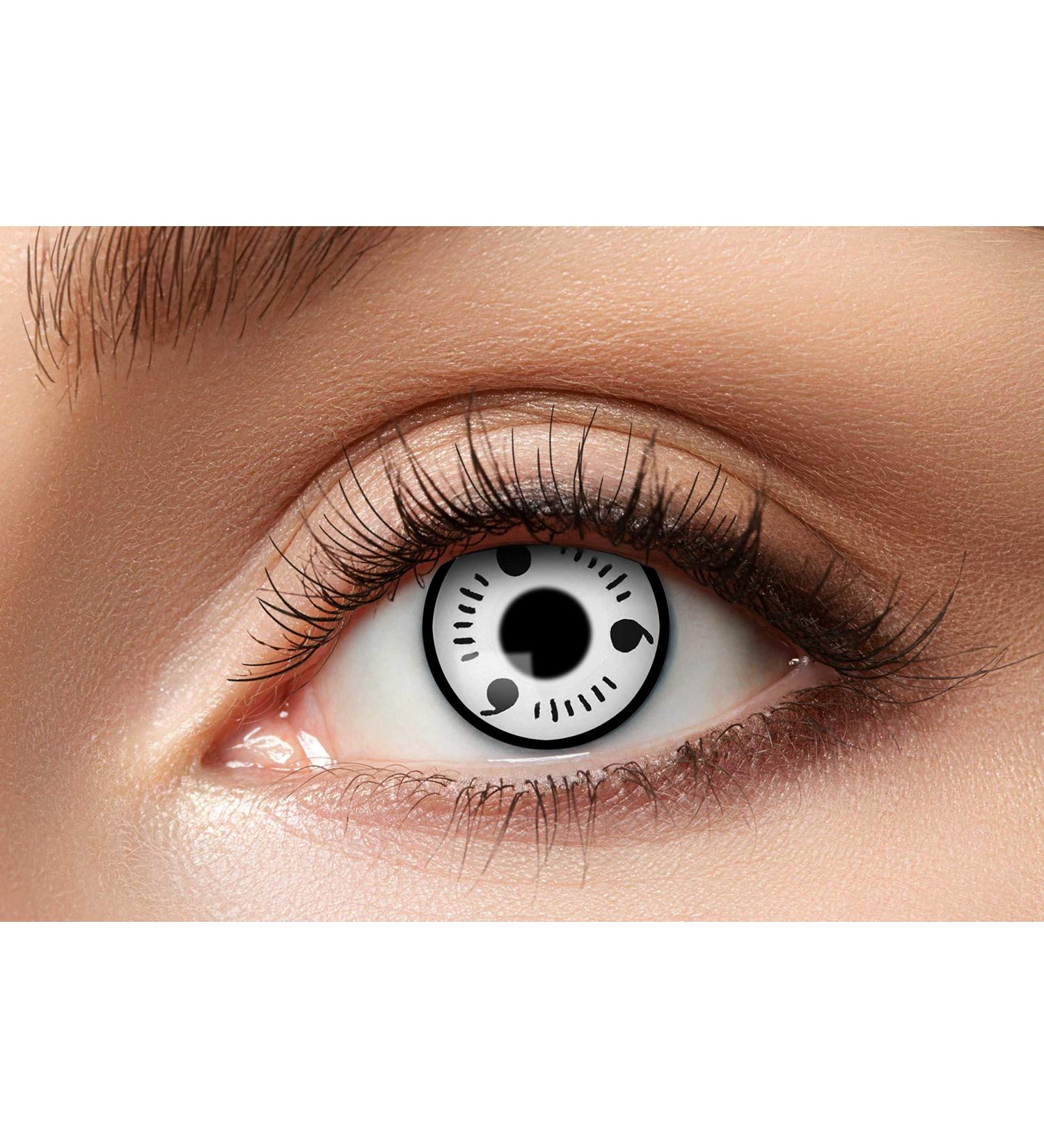 Eyecatcher 84065141-712 Colored Contact Lenses 12 Month Wear White & Black Perfect for Carnival Mardi Gras & Halloween - International Shipping Available - Buy Online on GoSupps.com