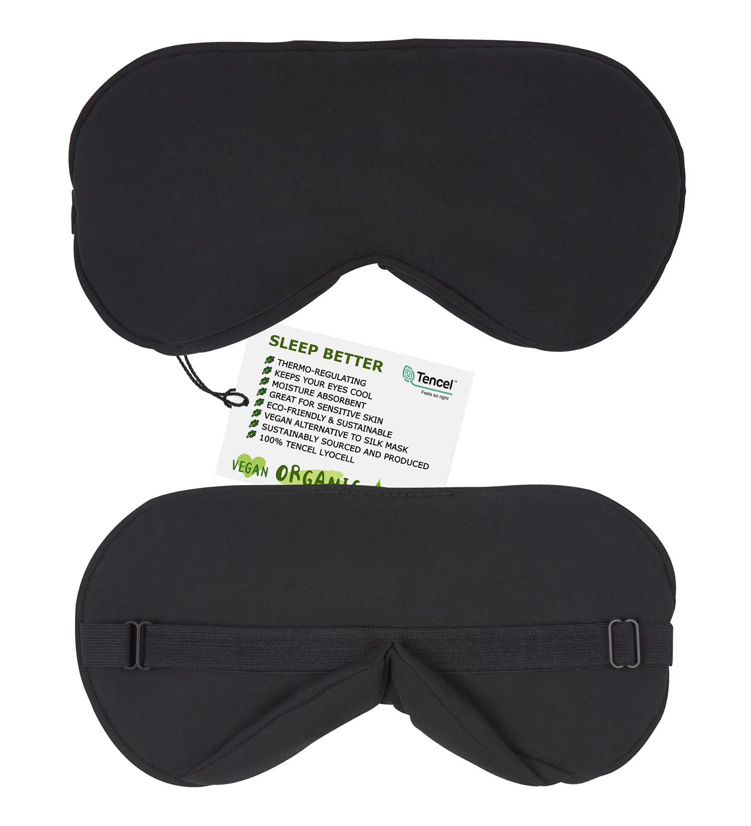 Adjustable Tencel Lyocell Sleeping Mask for Men & Women - Breathable Blindfold for Travel, Yoga, Nap - Soft Eye Shade Cover - Buy Online on GoSupps.com