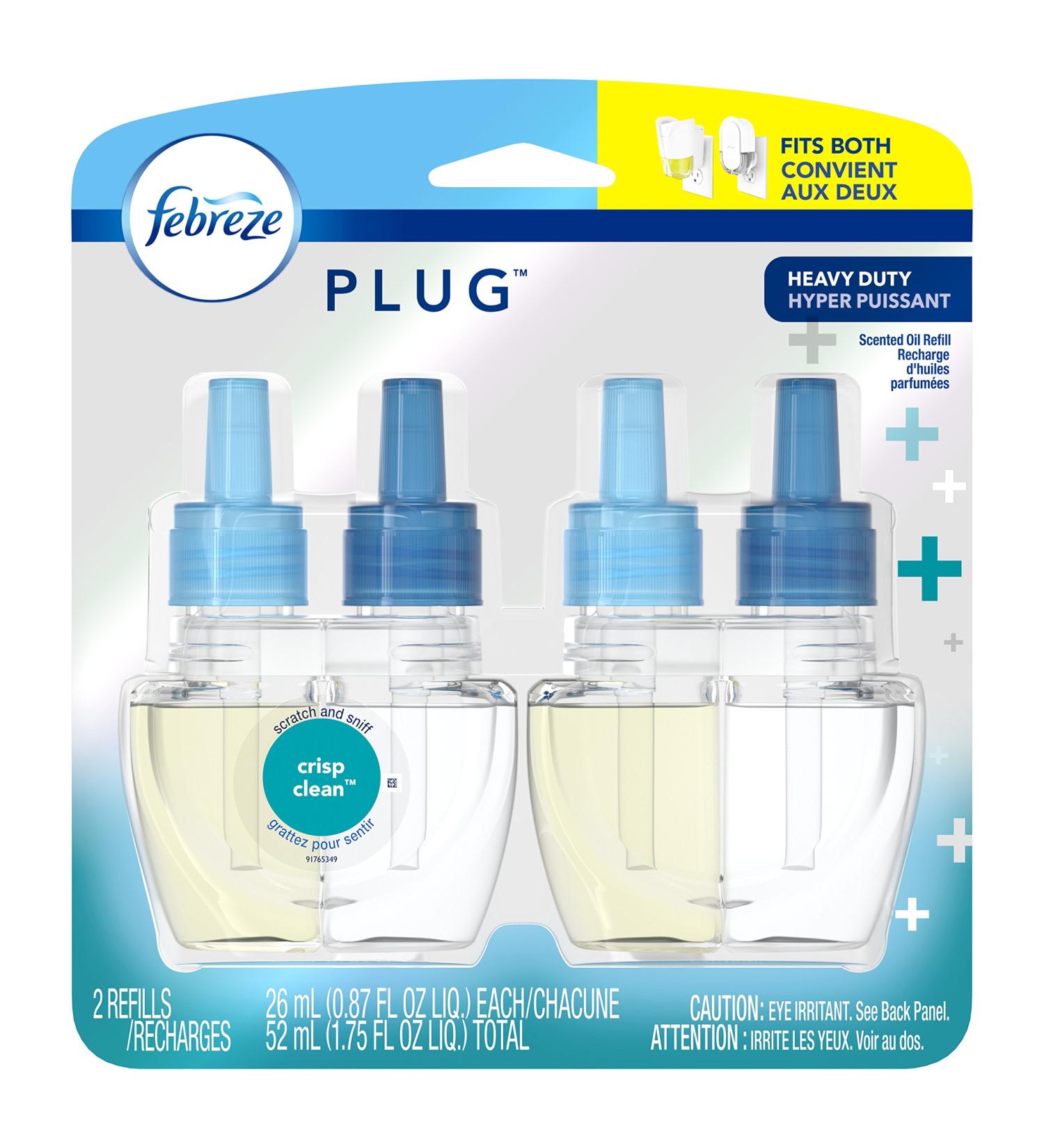 Febreze Noticeable Heavy Duty Crisp Clean Dual Oil Refills Air Freshener - 2 ct | International Shipping Available - Buy Online on GoSupps.com