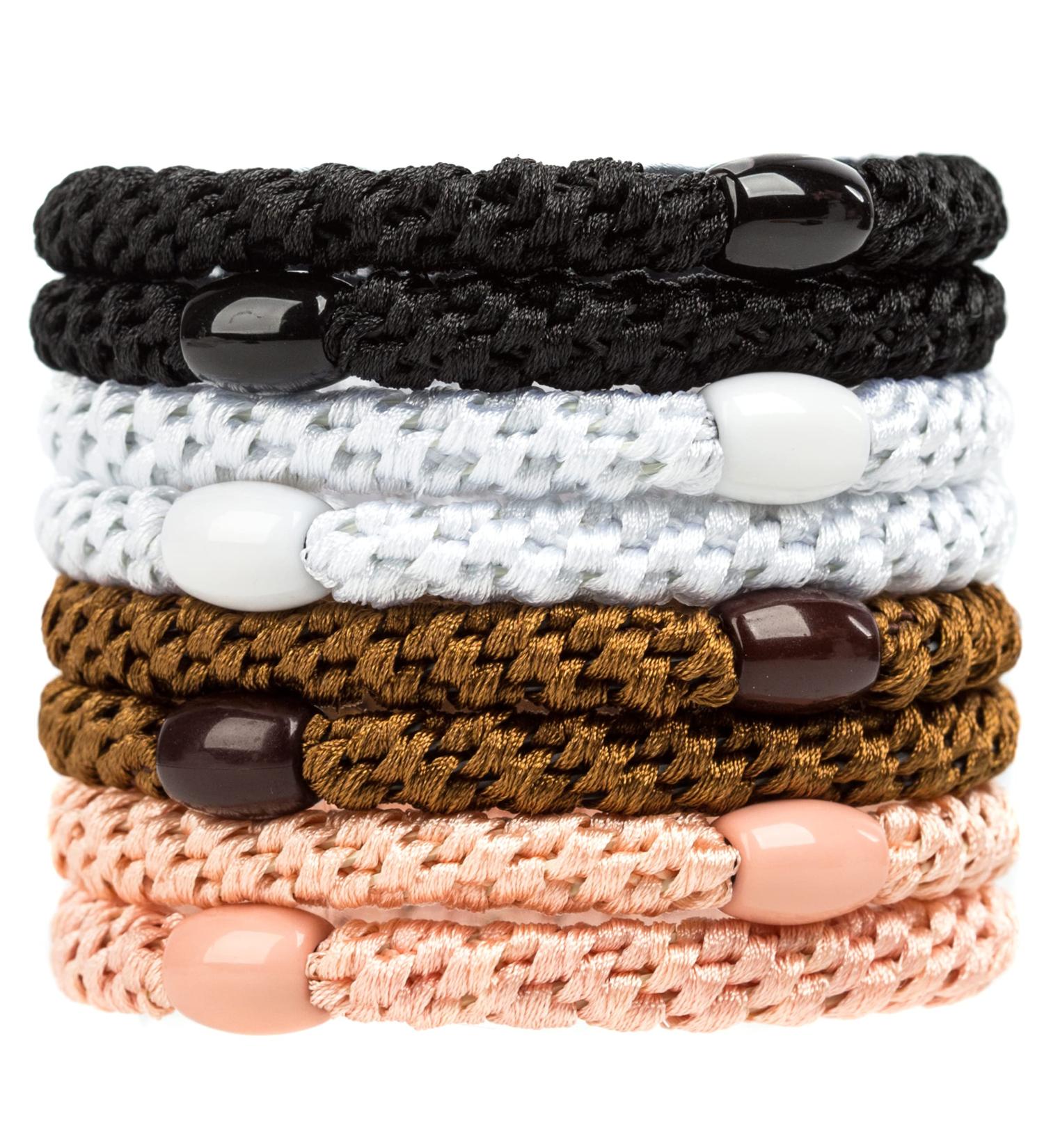 J.Carp 8pcs Mixed Color Elastic Hair Bands for Women & Girls | No Damage Ponytail Holders for Thick & Curly Hair - Buy Online on GoSupps.com