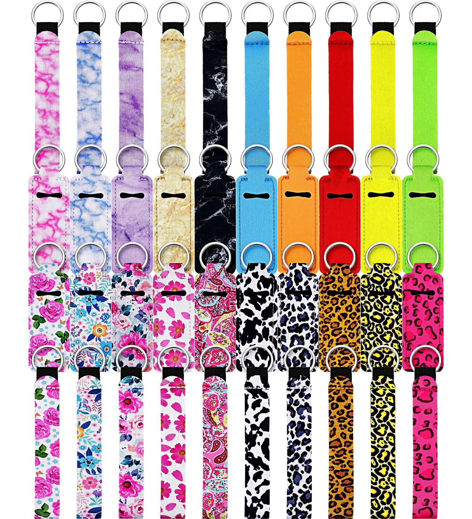 40-Piece Lipstick Holder Keychain Set | Clip-on Sleeve & Protective Cases for Women & Girls | Lip Balm Keyring Holder | Travel Accessories - 4 Styles - Buy Online on GoSupps.com