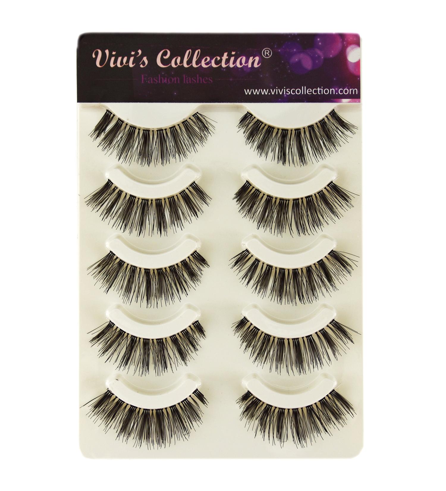 5 Pairs False Eyelashes Volume Thick Black Long Fake Eye Lashes Glamour Party Make Up UK